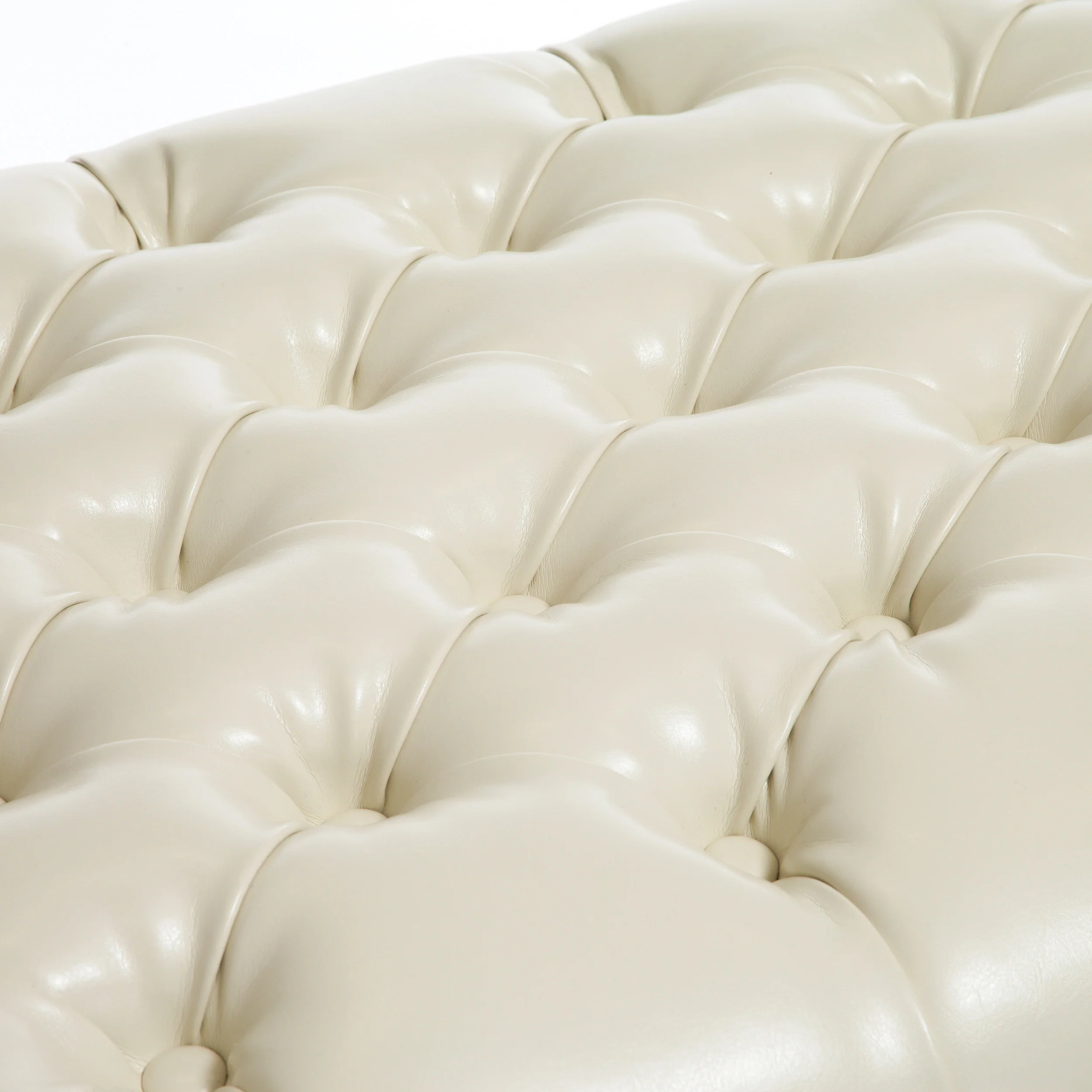 Barton Tufted Ivory Leather Storage Ottoman - furnishings