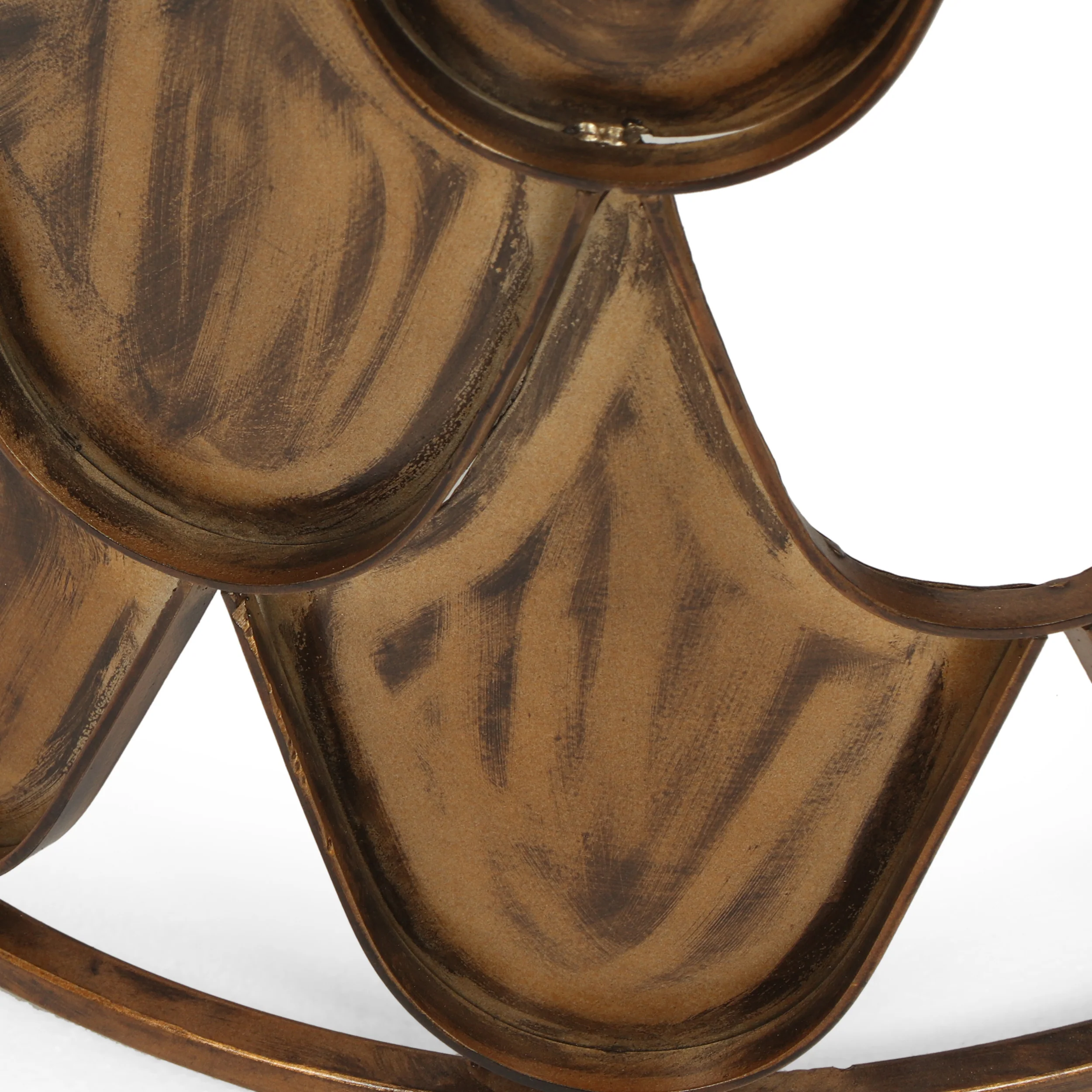 Patrice Boho Glam Handcrafted Glass Top Fish Scale Side Table, Antique Brass - furnishings