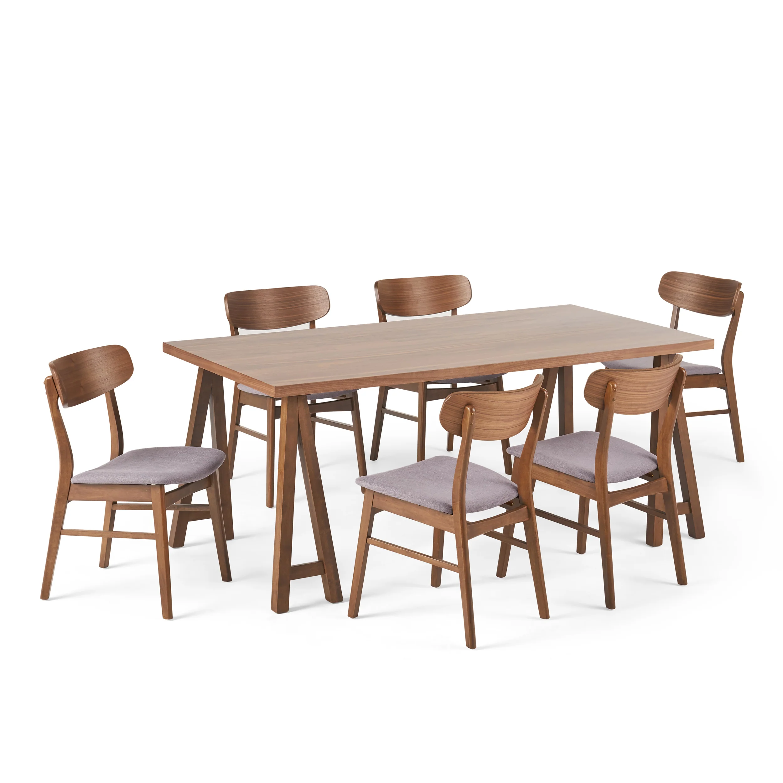 Alexis Mid-Century Modern 7 Piece Dining Set - furnishings