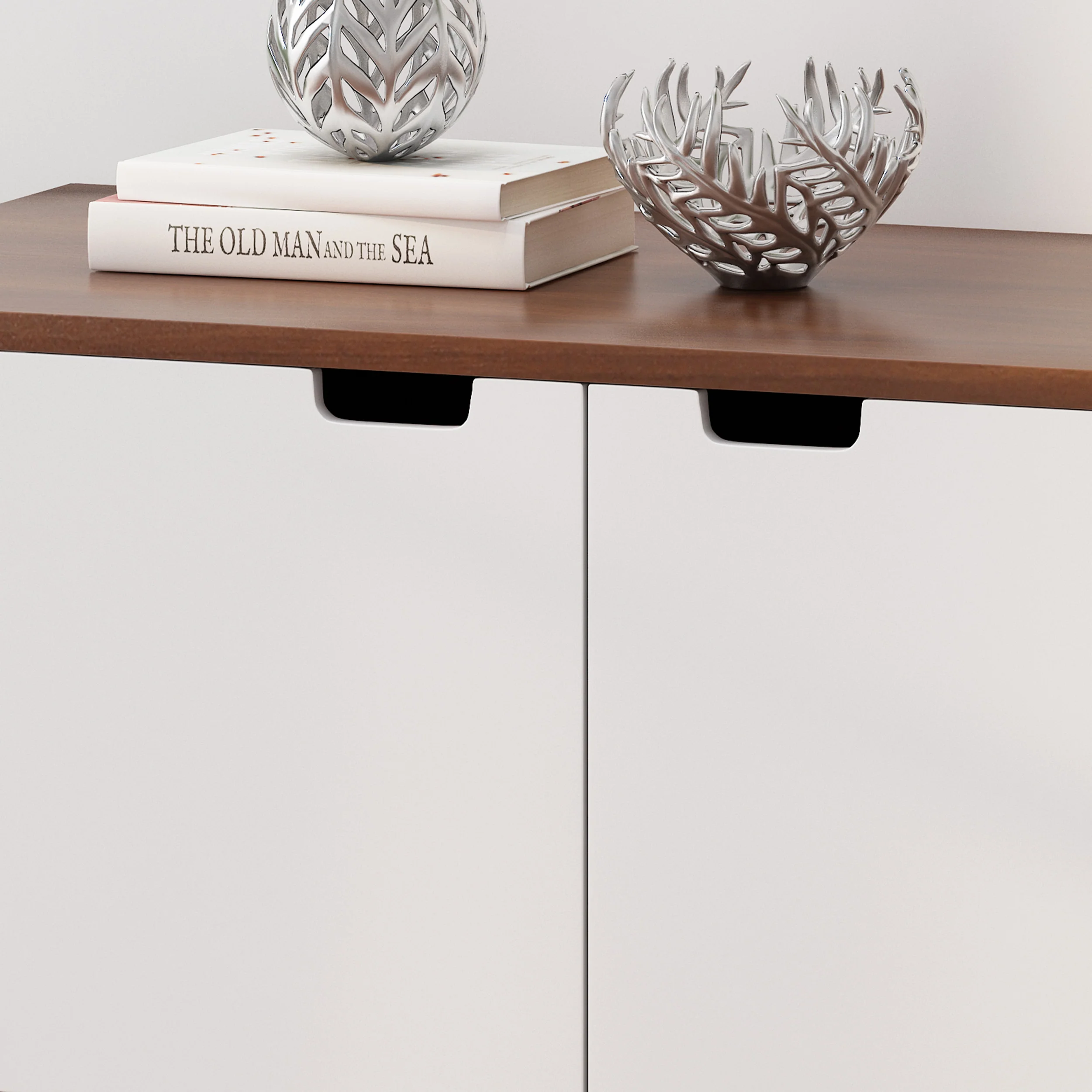 Mayleen Mid-Century Modern 2 Door Cabinet w/ Shelves - furnishings