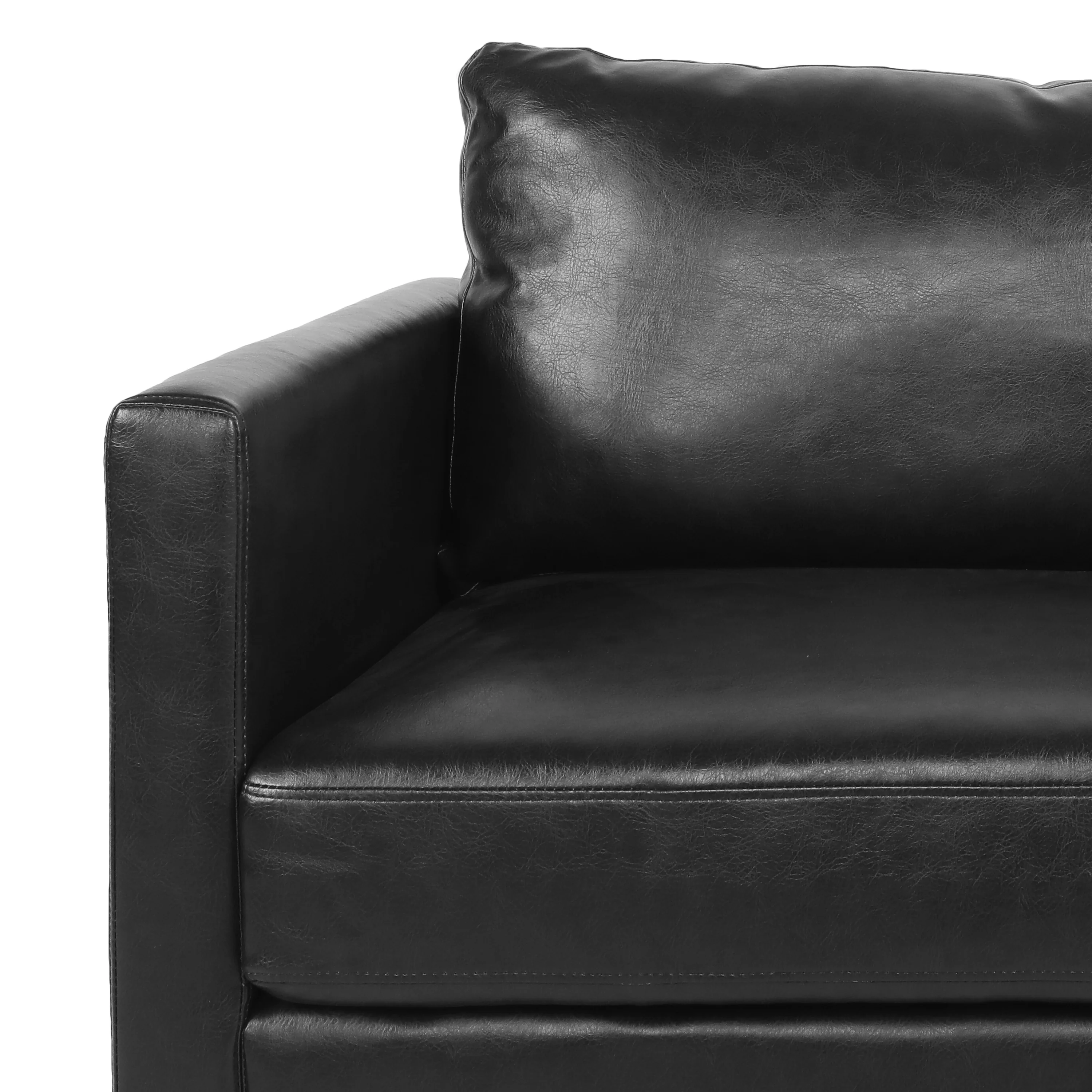 Dowd Mid Century Modern Faux Leather Club Chair - furnishings