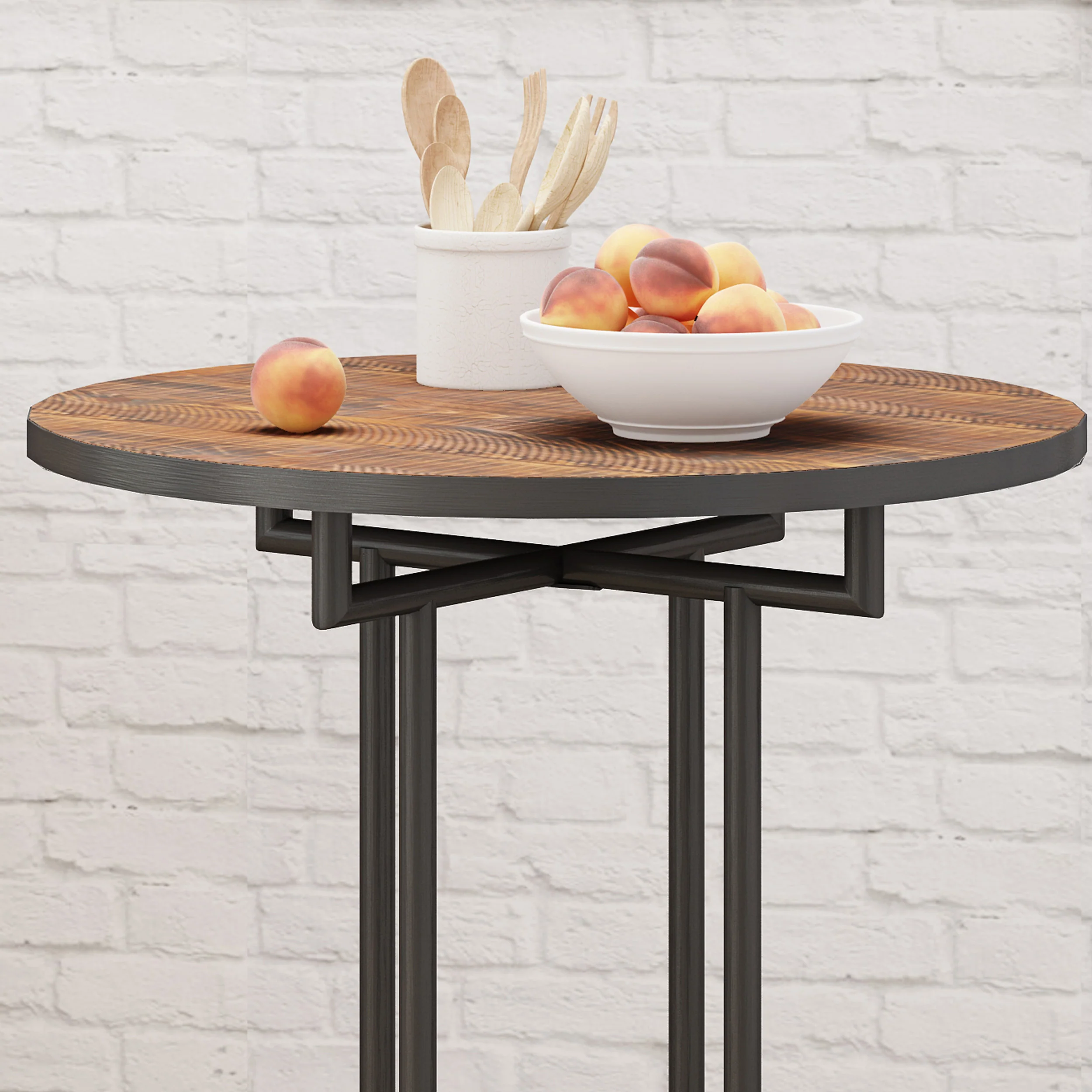 Atmos Industrial Faux Wood Bar Table, Dark Brown - furnishings