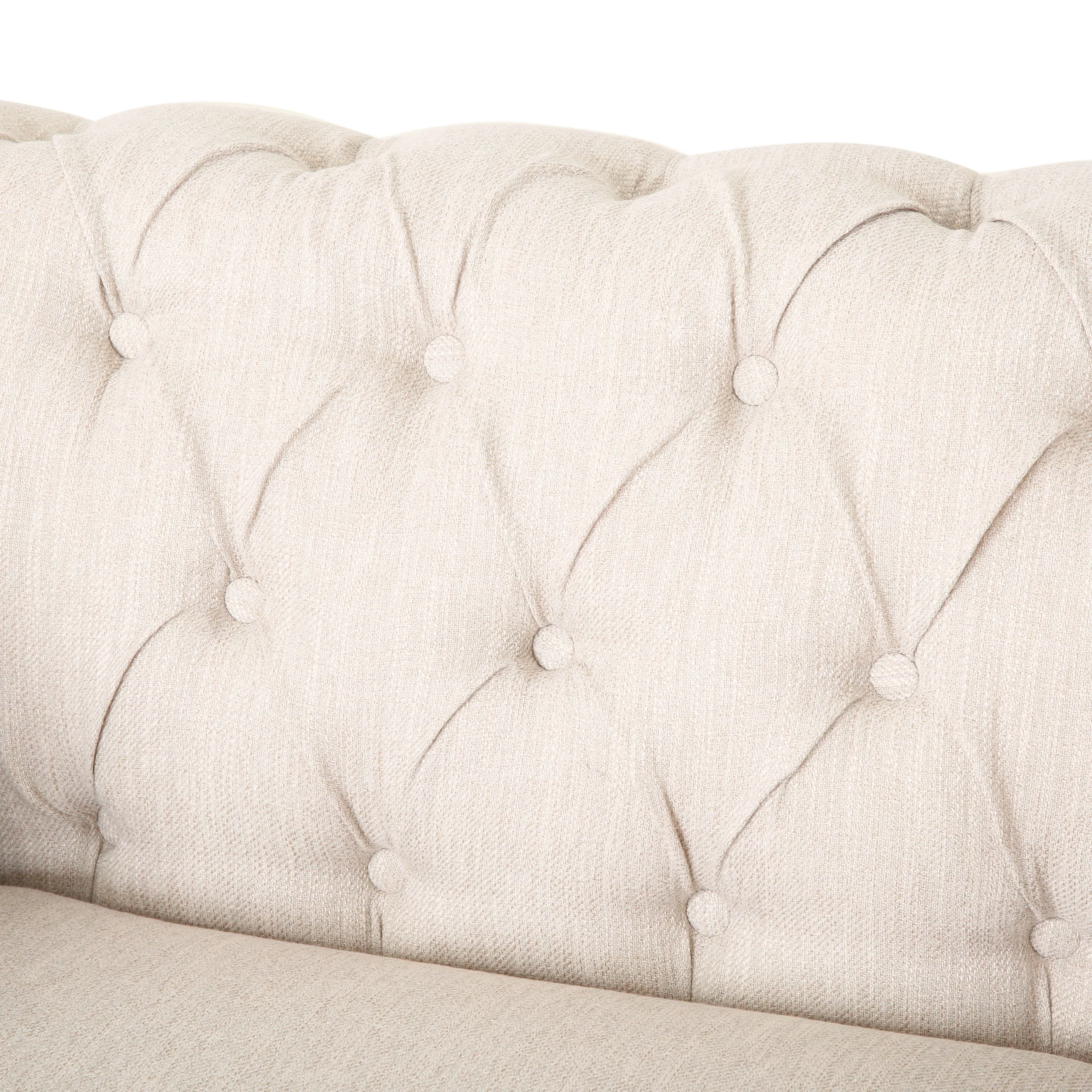 Batavia Chesterfield Tufted Fabric Club Chair with Nailhead Trim - furnishings