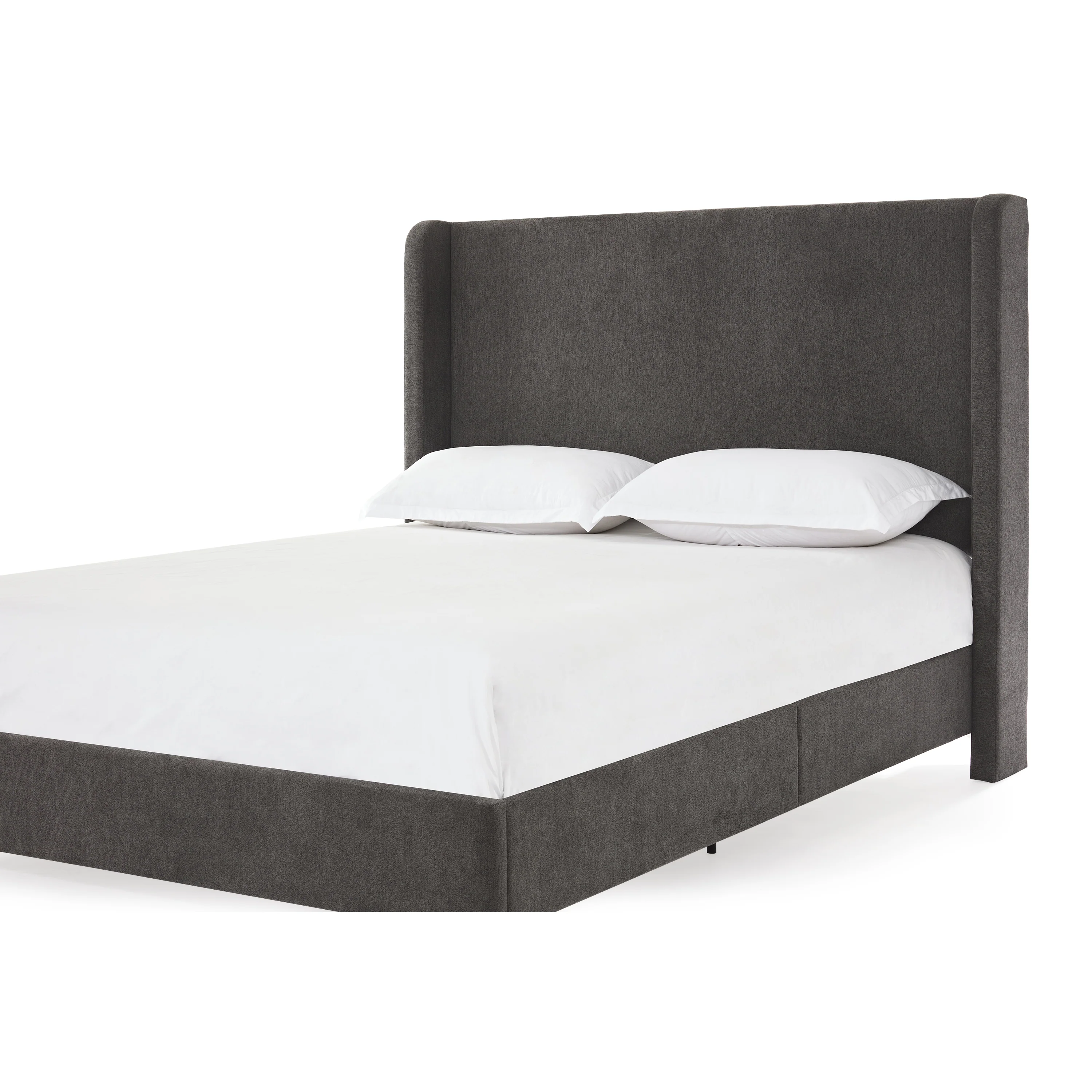 Bohdi Queen Indoor Upholstered Metal Tall Headboard Bed with Wingback - furnishings