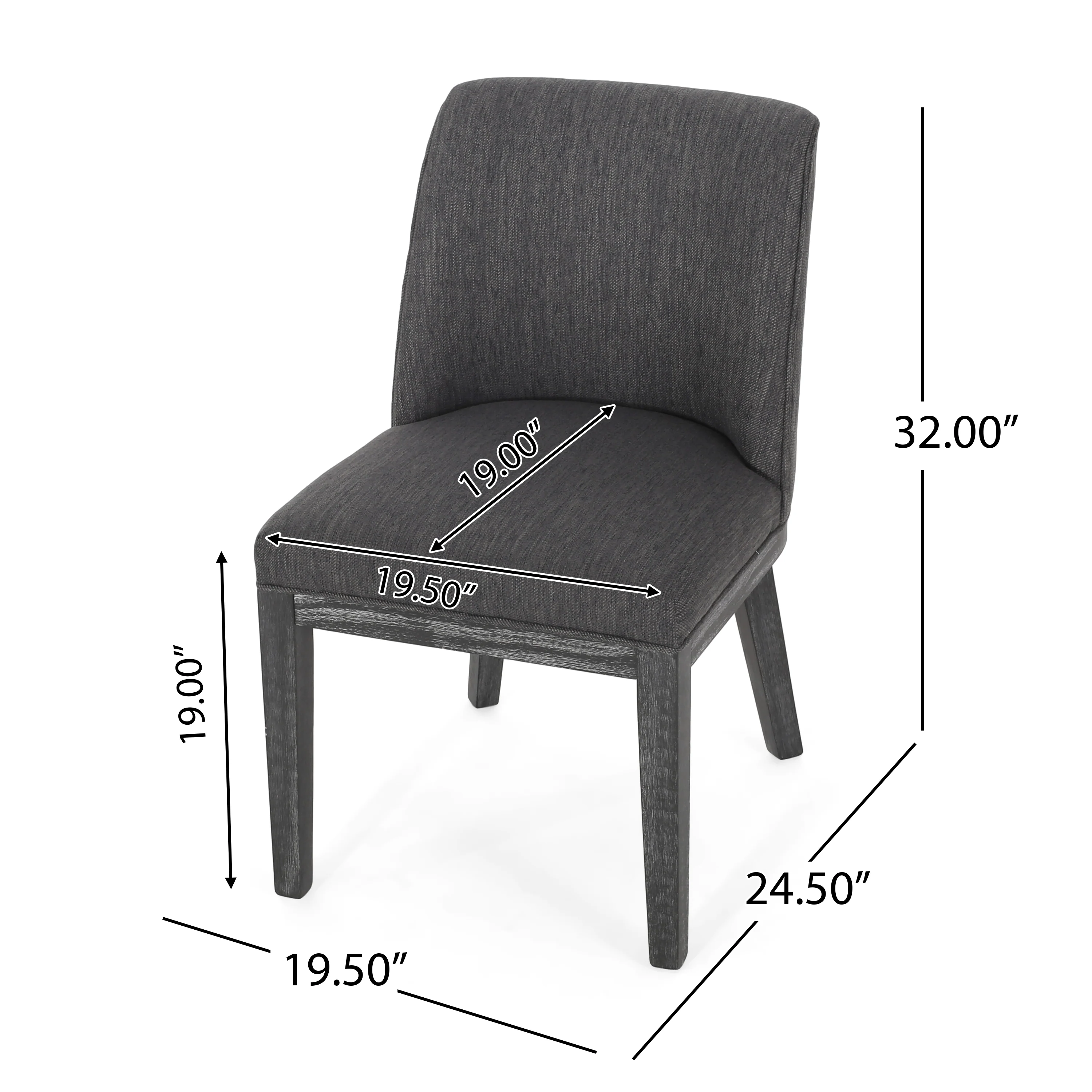 Boise Contemporary Fabric Upholstered Wood Dining Chairs, Set of 2 - furnishings