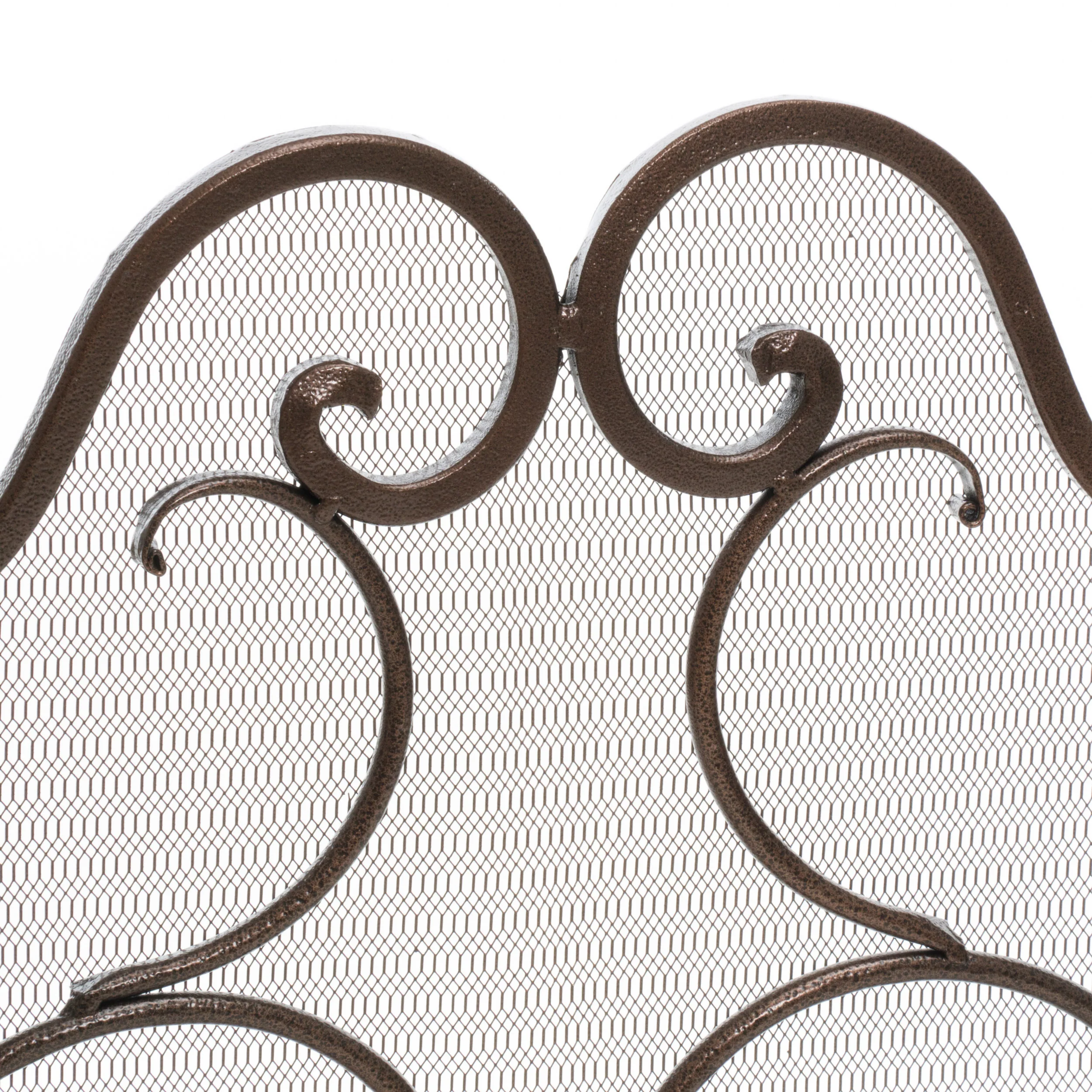 Adalia Black Brushed Gold Finish Wrought Iron Fireplace Screen - furnishings