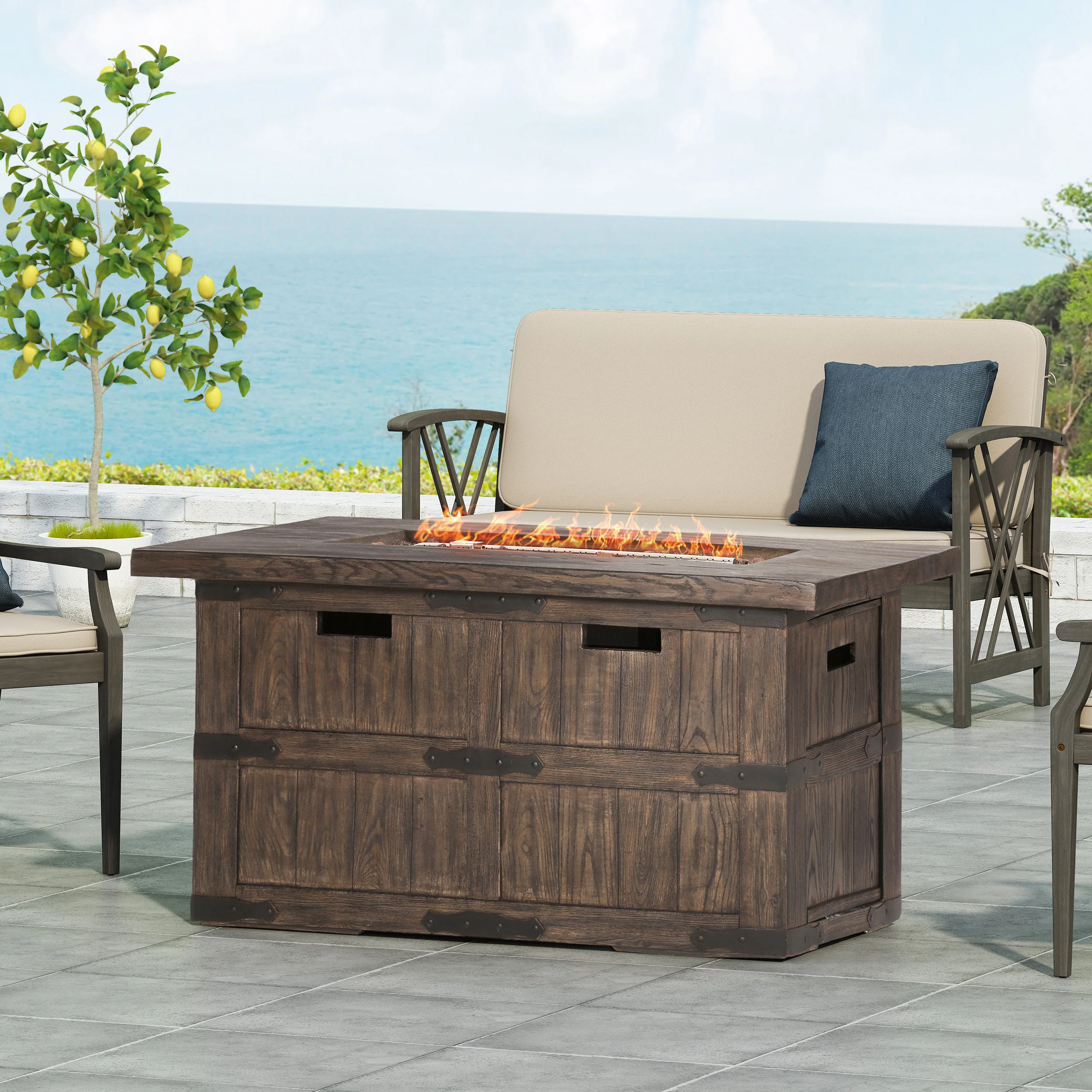 Voll Outdoor 40,000 BTU Rectangle Fire Pit - furnishings