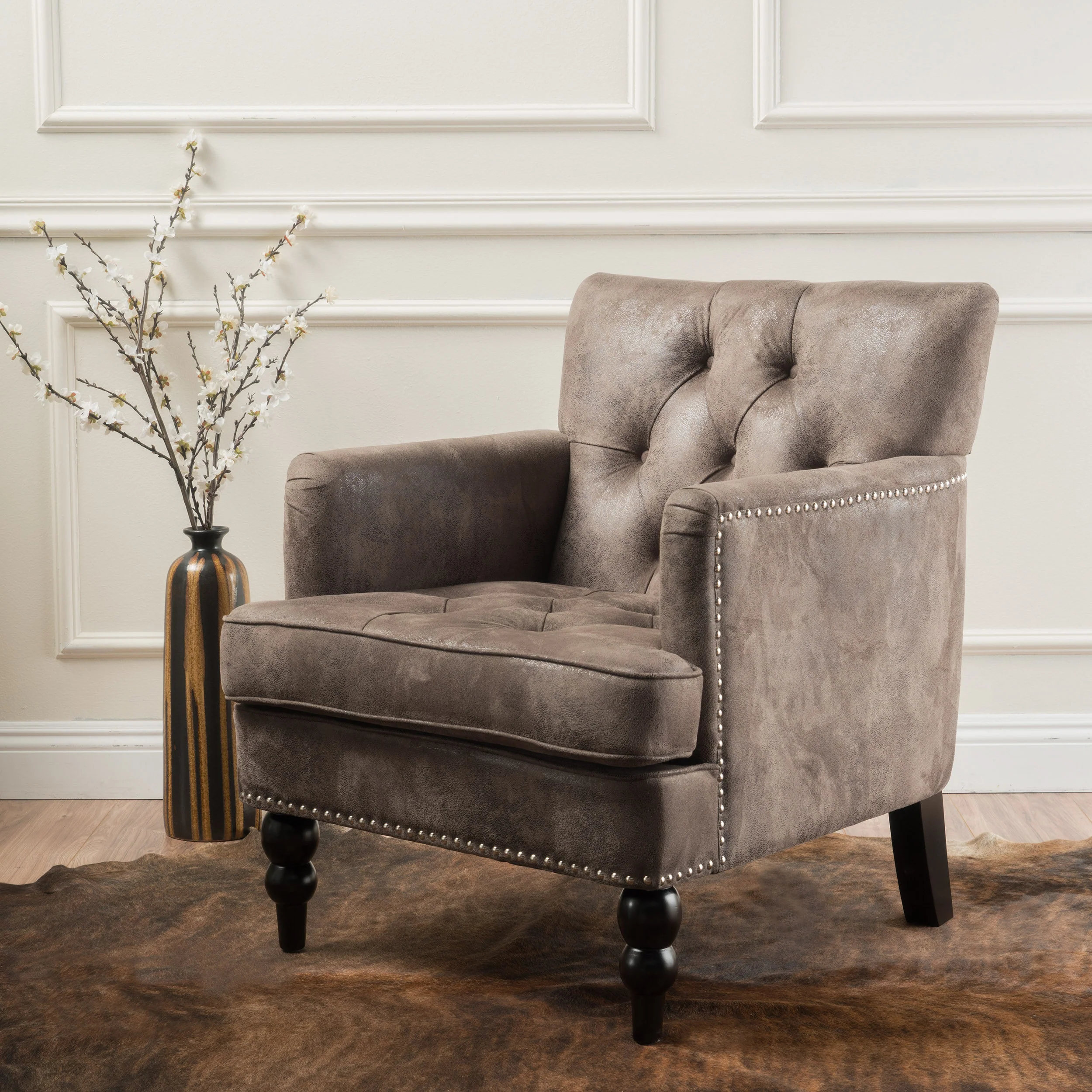 Madene Tufted Back Fabric Club Chair - furnishings