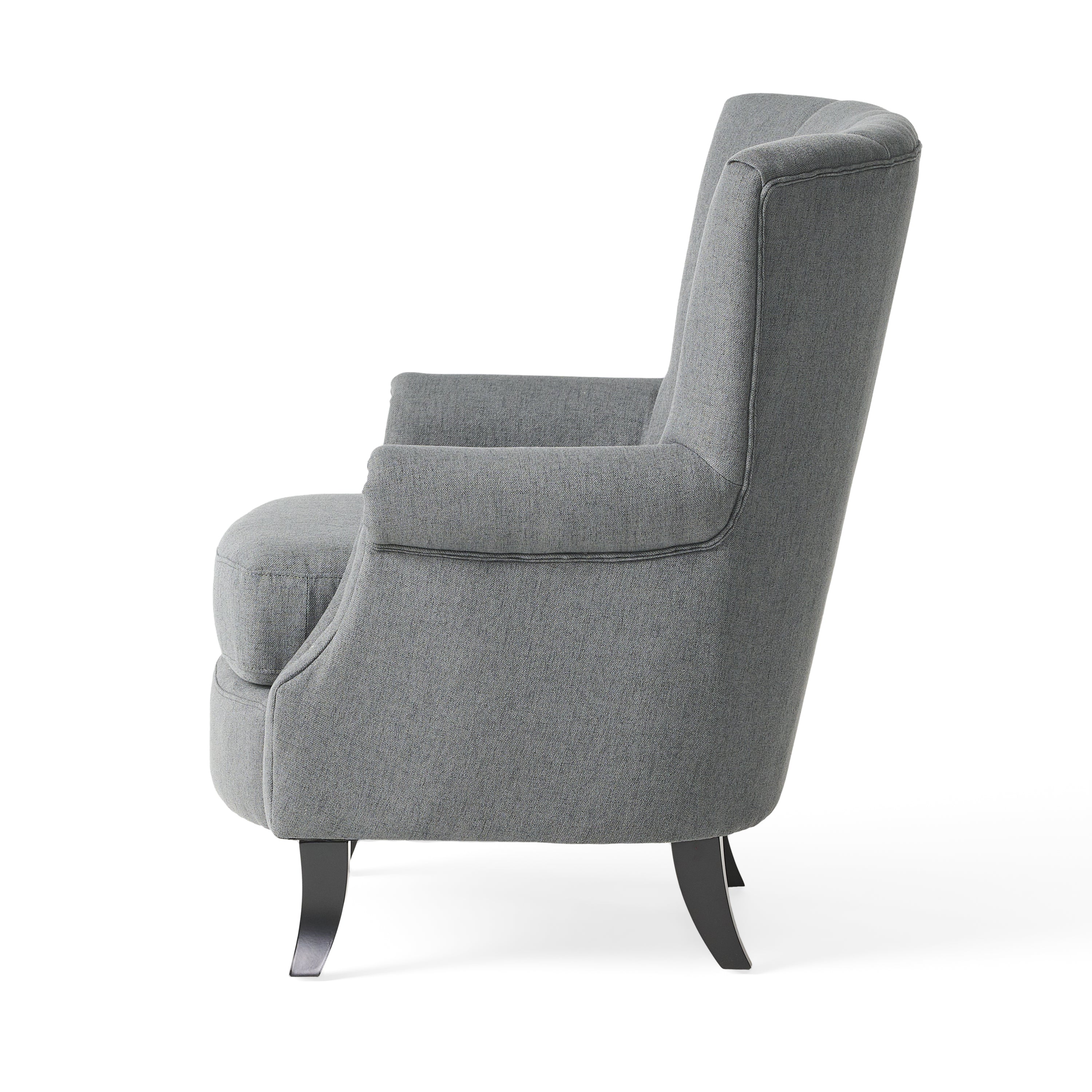 Ezra Contemporary Channel Stitch Upholstered Fabric Club Chair - furnishings