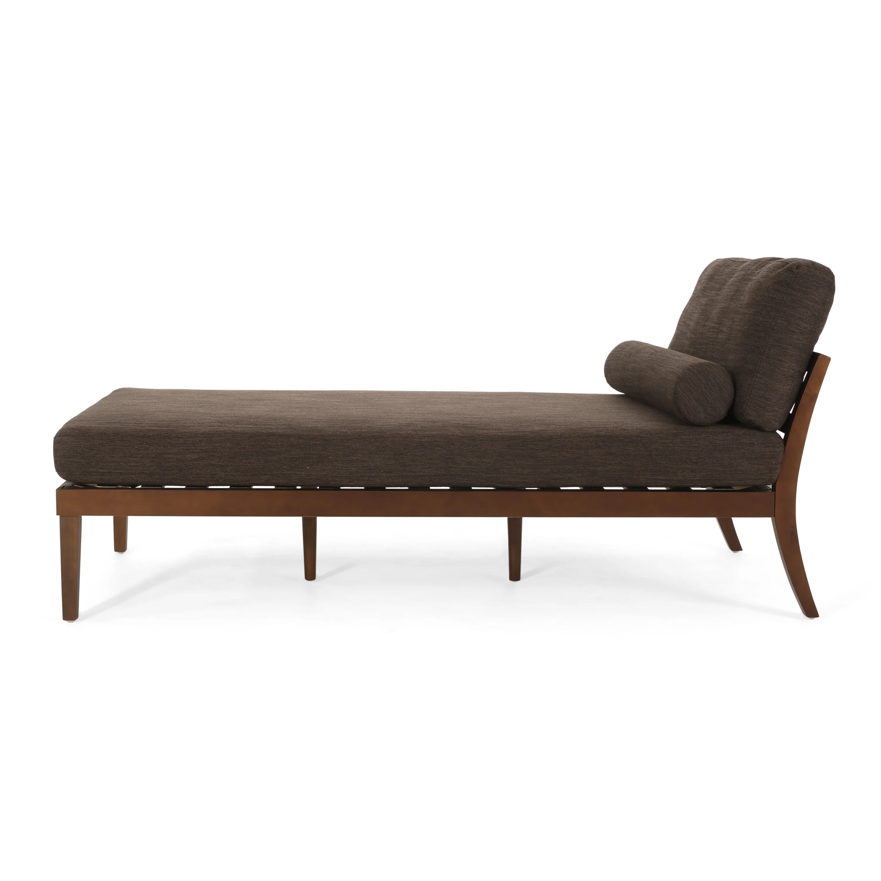 Lochmere Mid Century Modern Fabric Chaise Lounge with Bolster Pillow - furnishings
