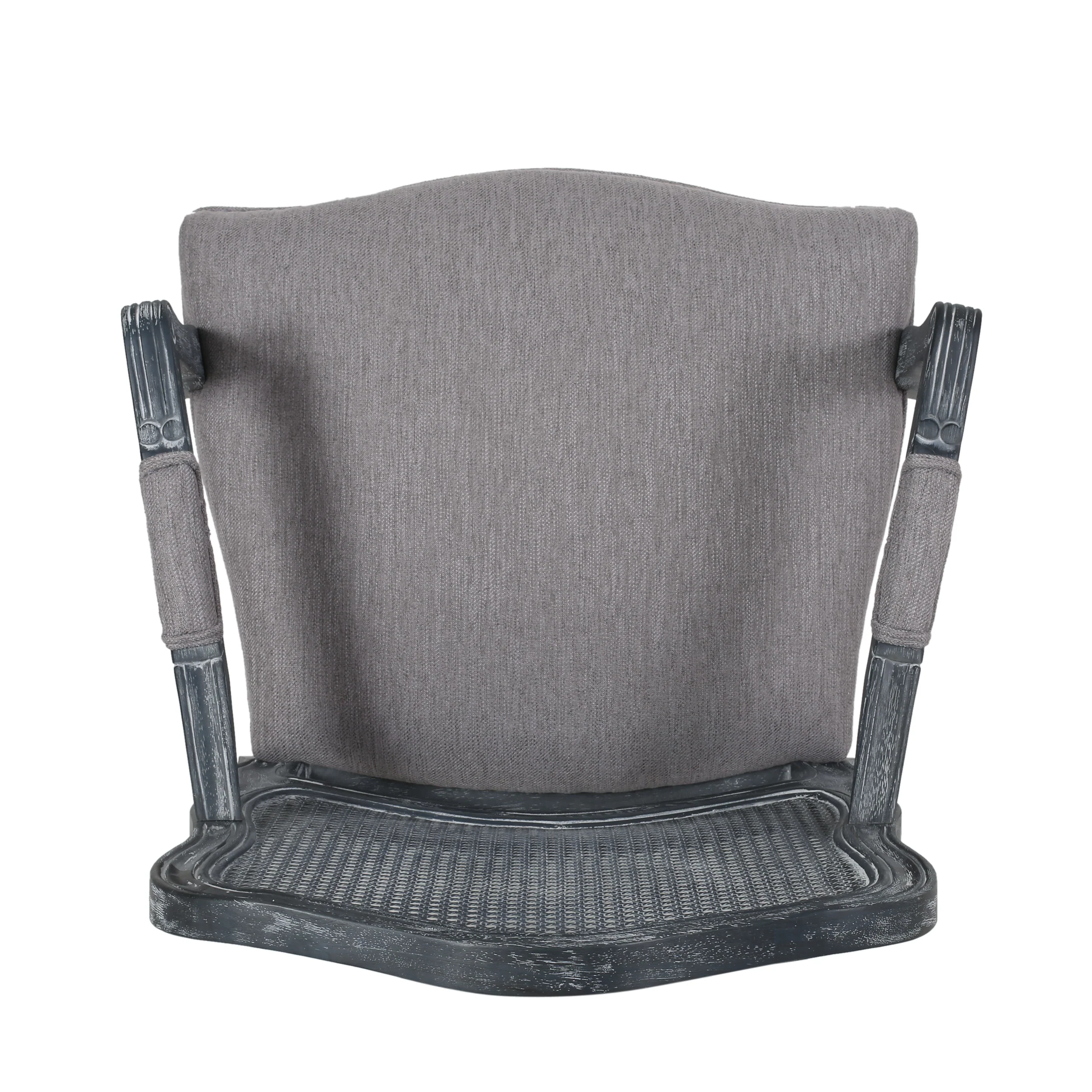 Biorn French Country Wood and Cane Upholstered Dining Armchair - furnishings