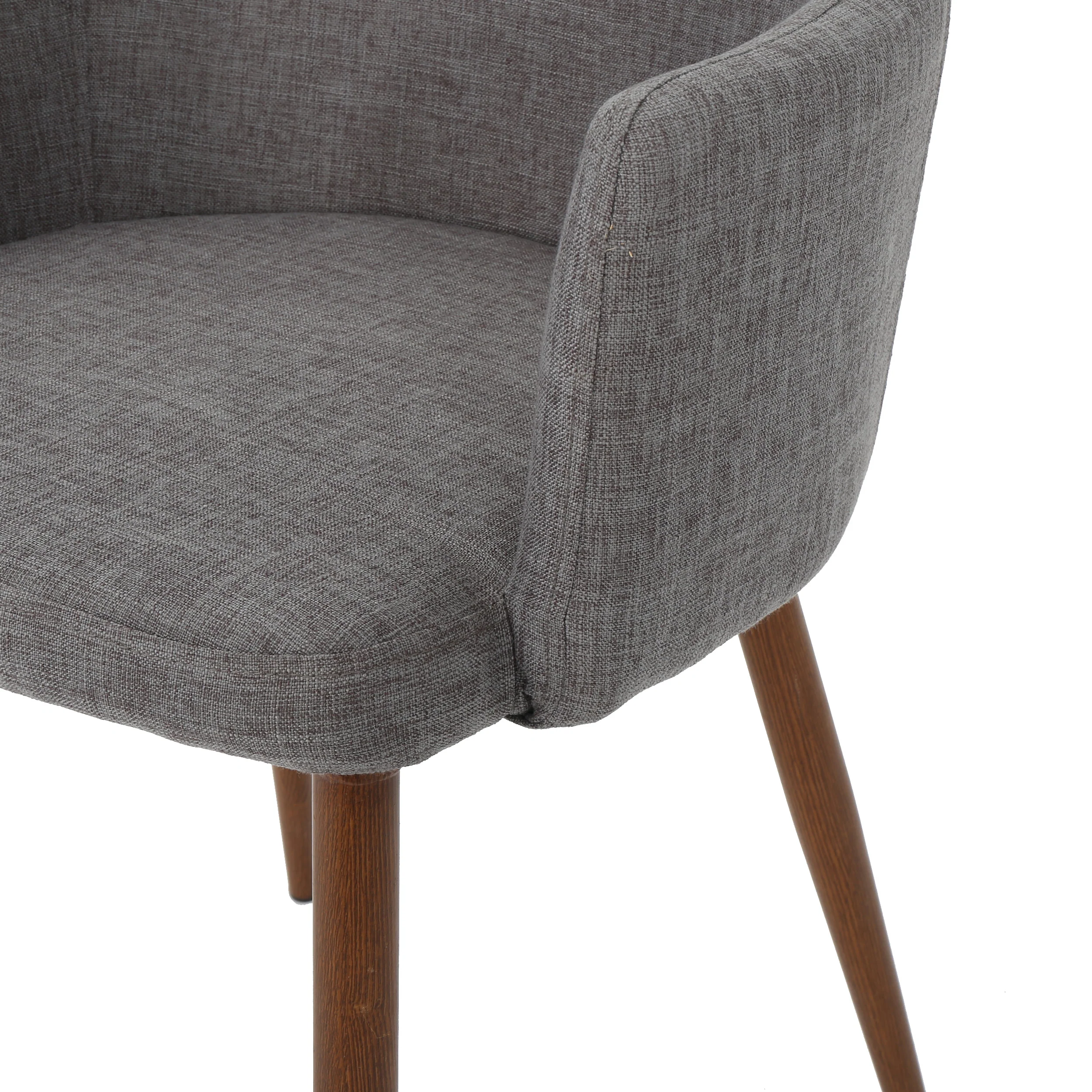 Serra Mid Century Fabric Dining Chair with Wood Finished Metal Legs (Set of 2) - furnishings