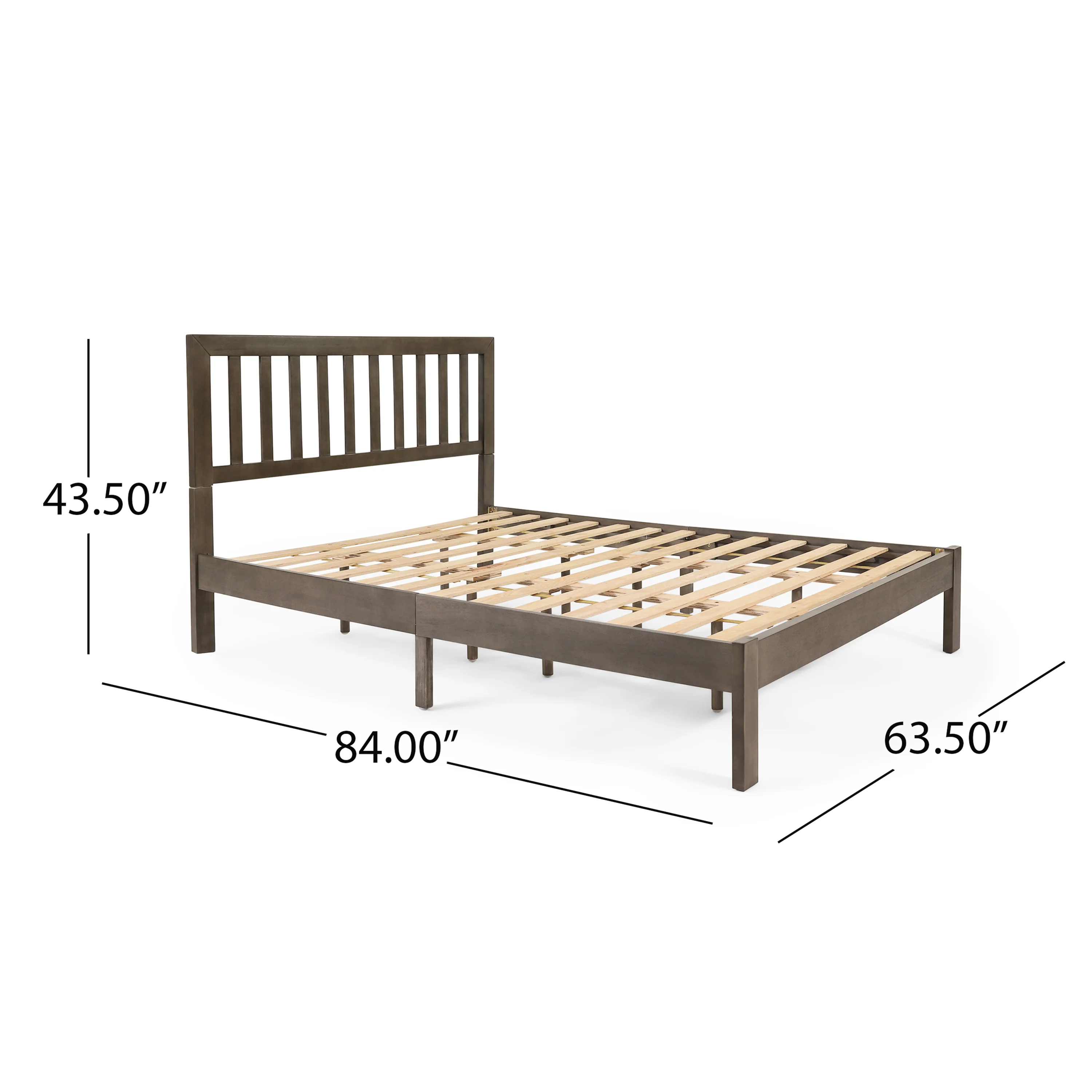 Contessa Modern Farmhouse Acacia Wood Queen Bed Platform - furnishings