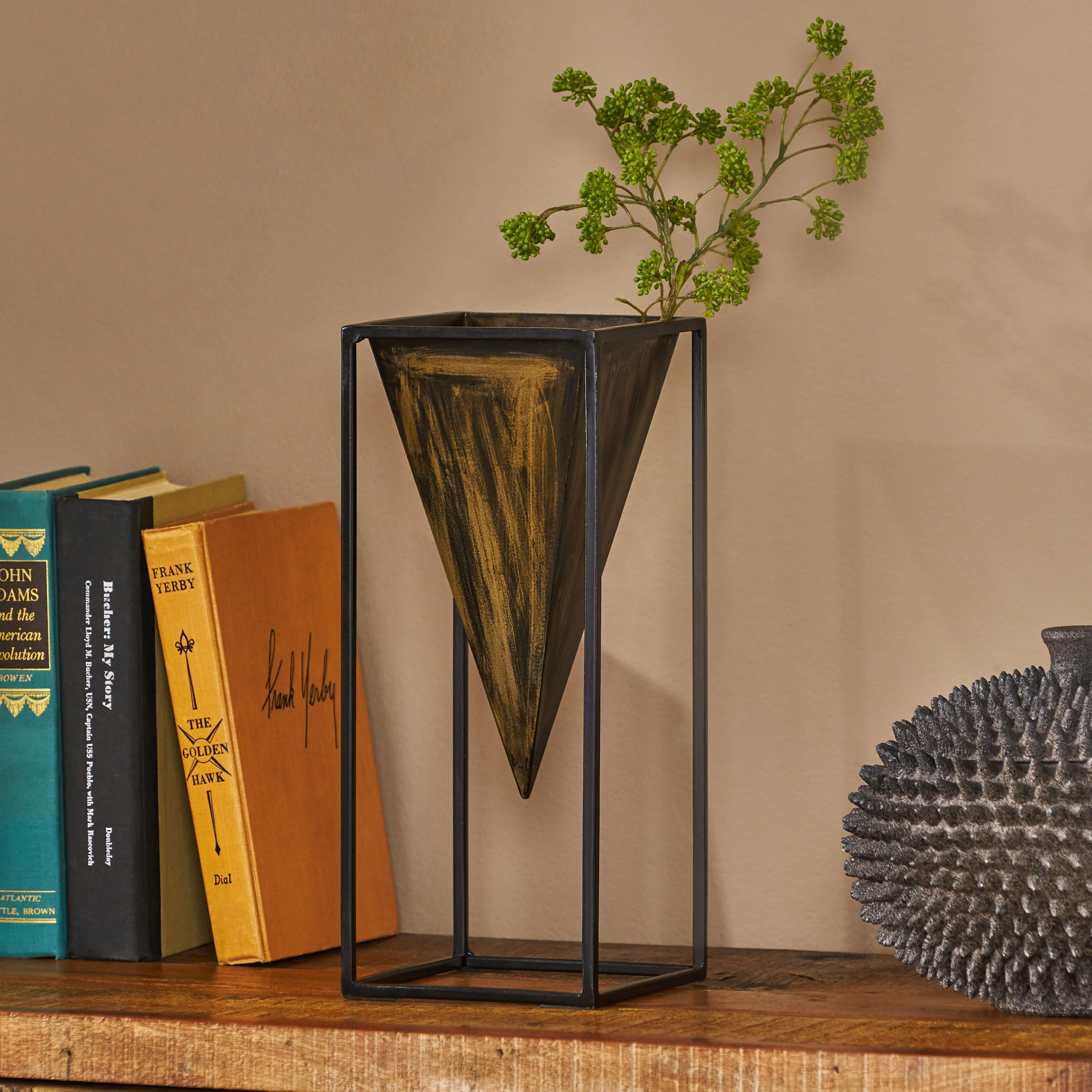 Keyser Handcrafted Iron Decorative Frame Vase - furnishings