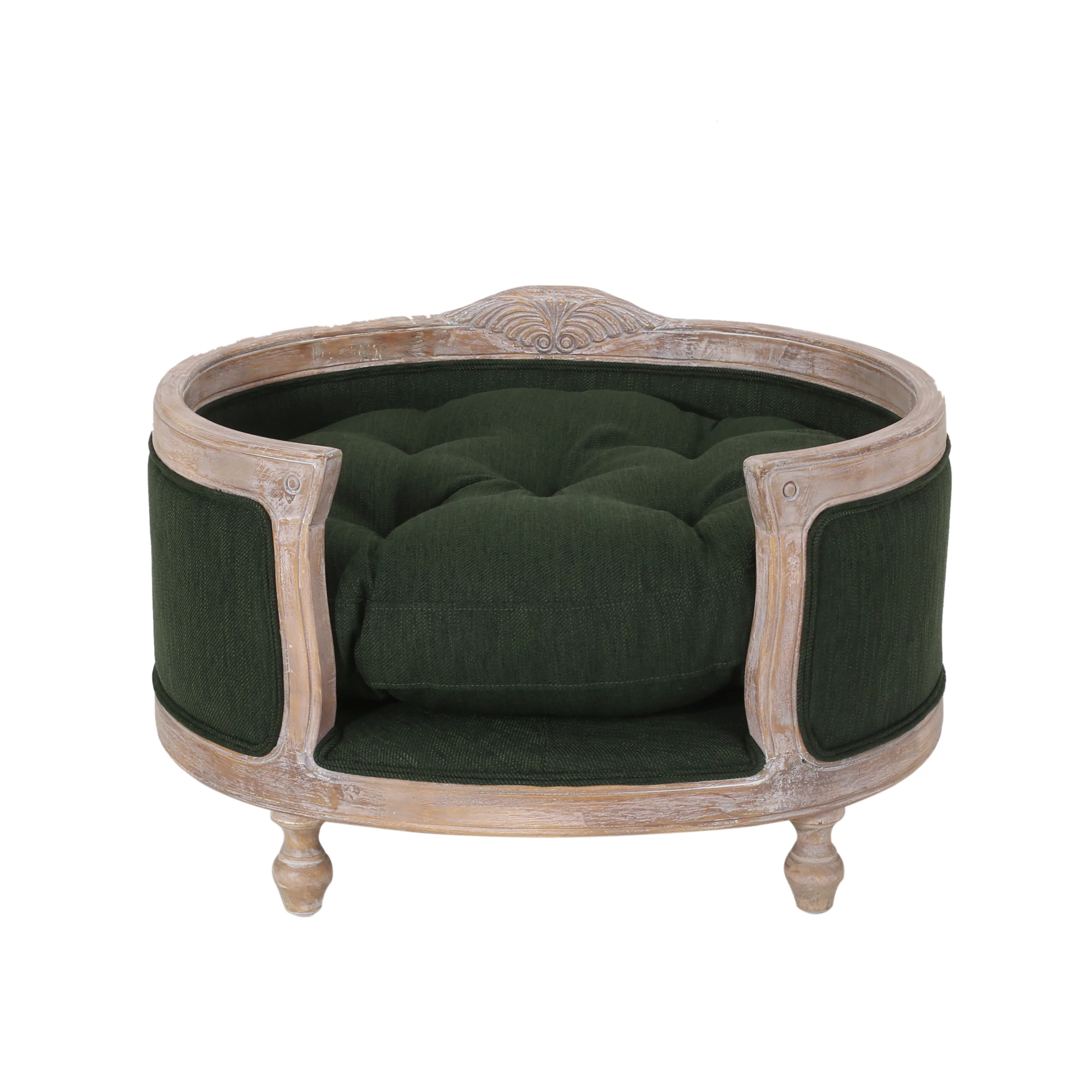 Burgos Contemporary Upholstered Medium Pet Bed with Wood Frame - furnishings