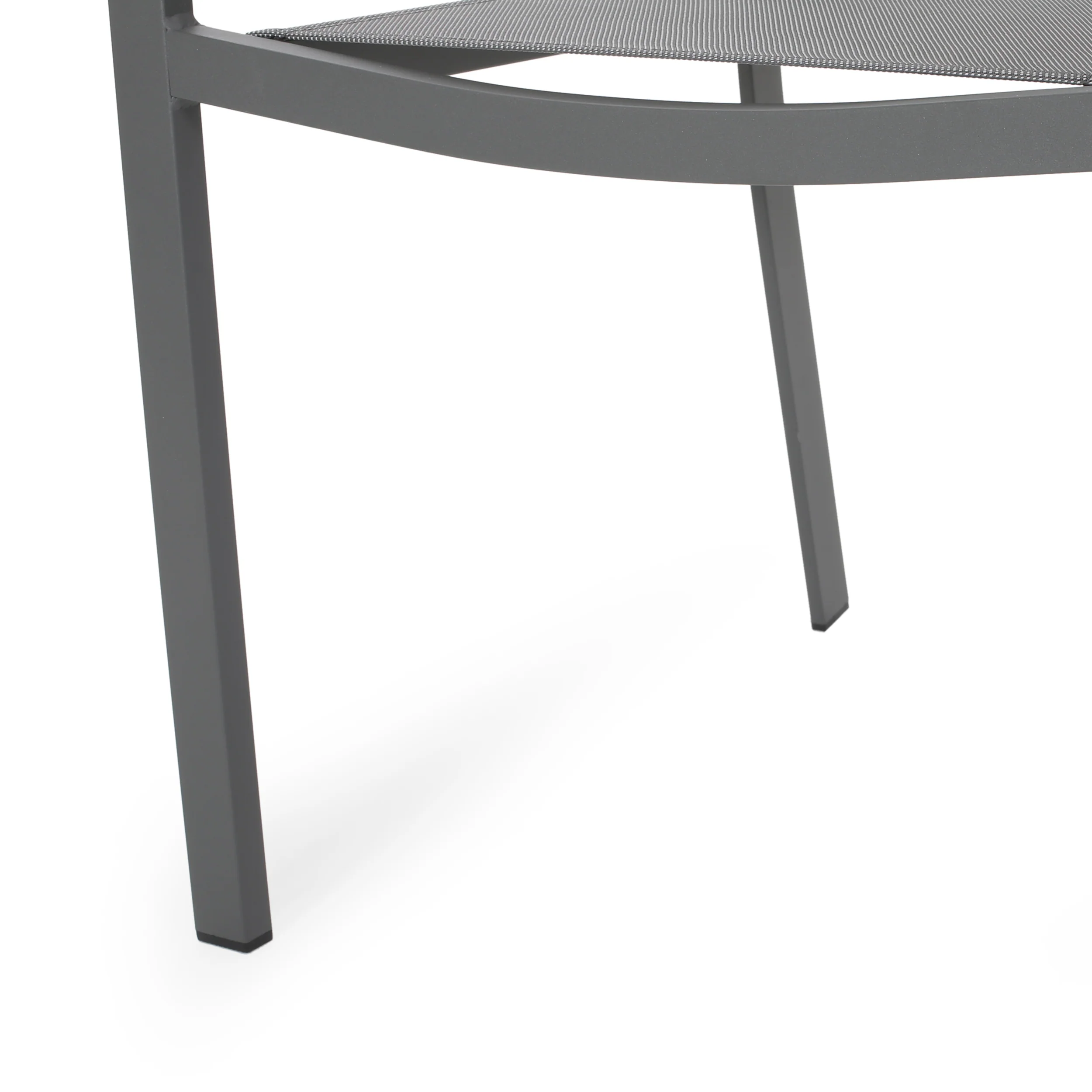 Atkinson Outdoor Modern Industrial Aluminum 7 Piece Dining Set with Mesh Seating - furnishings