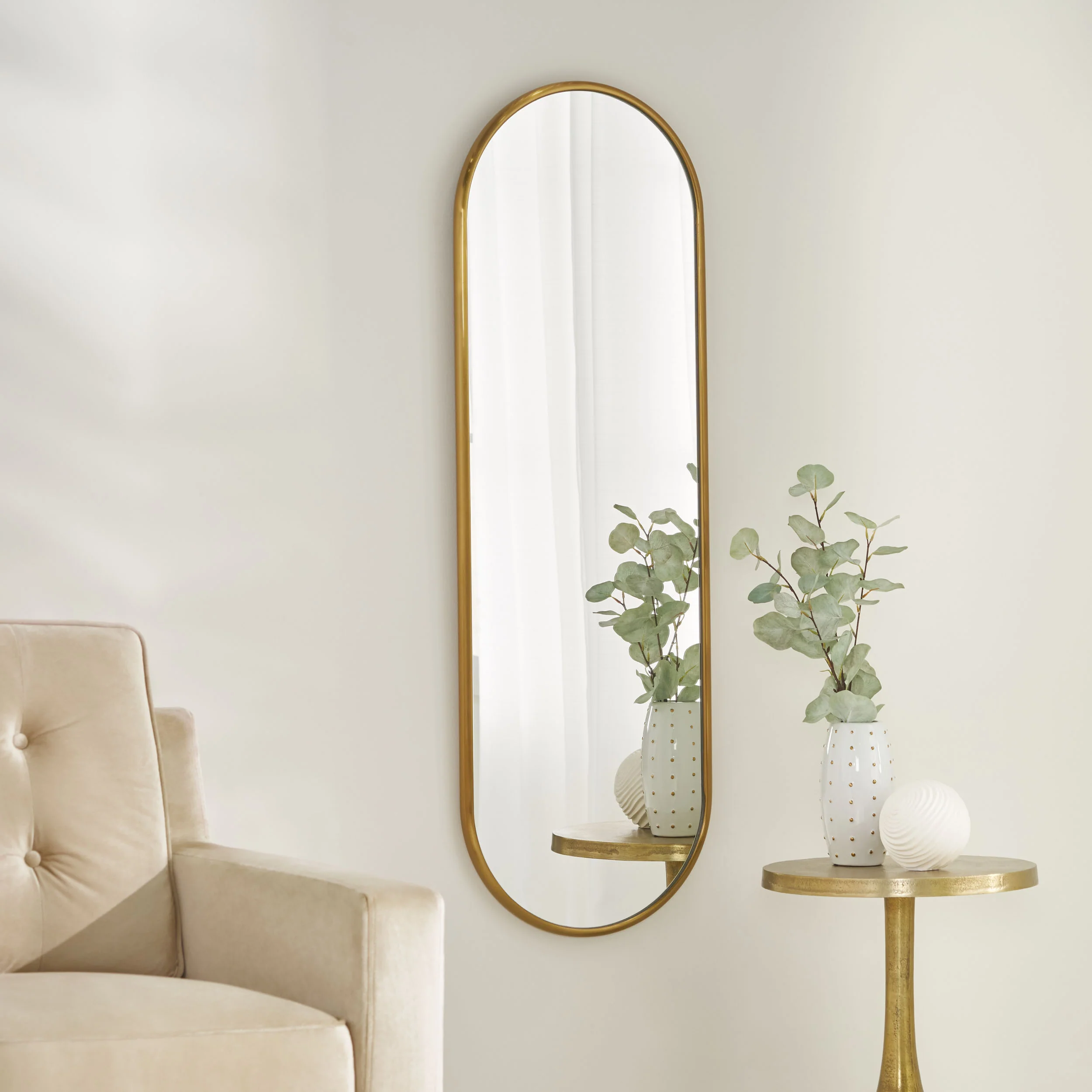 Smythe Contemporary Oval Wall Mirror - furnishings