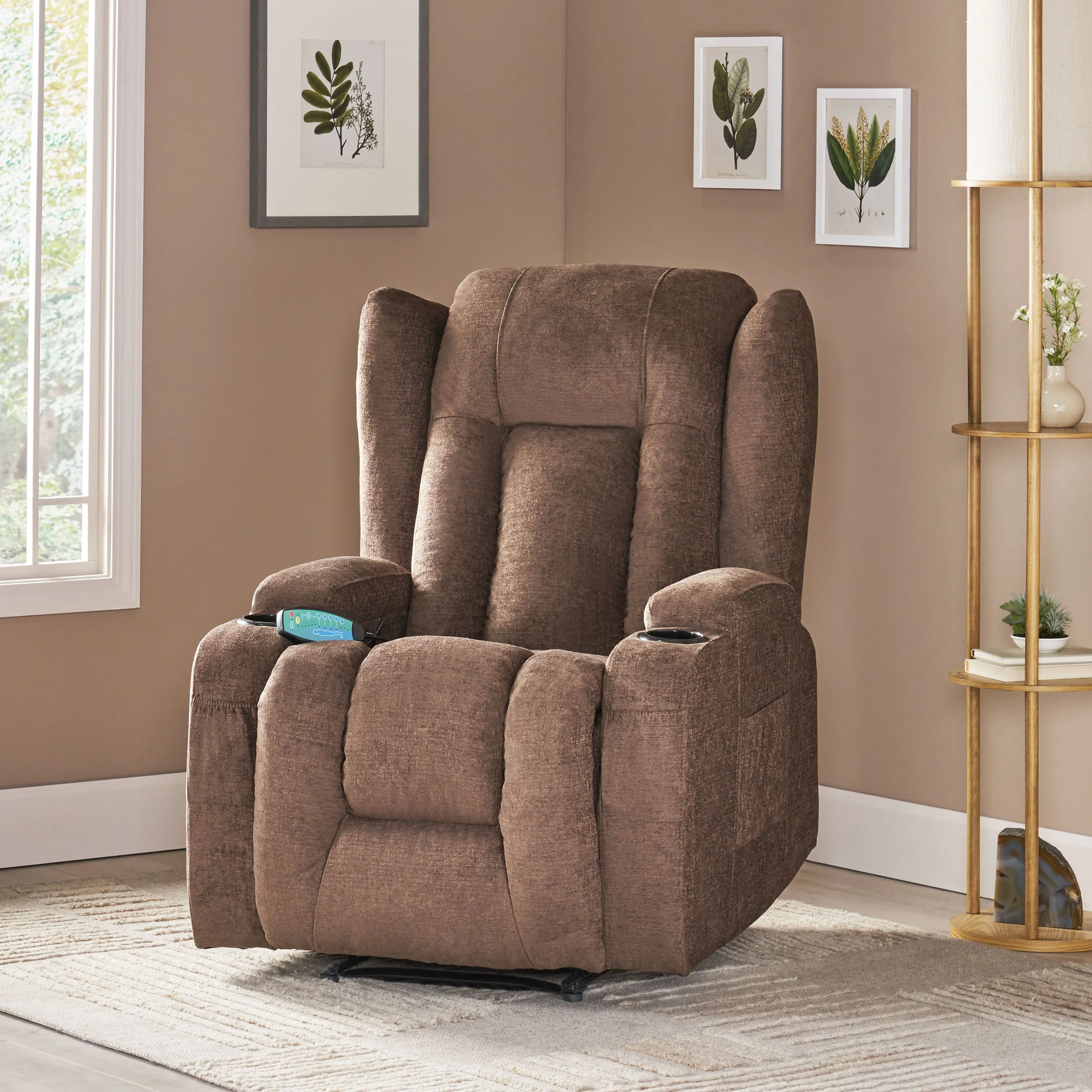 Ellerslie Contemporary Pillow Tufted Massage Recliner - furnishings