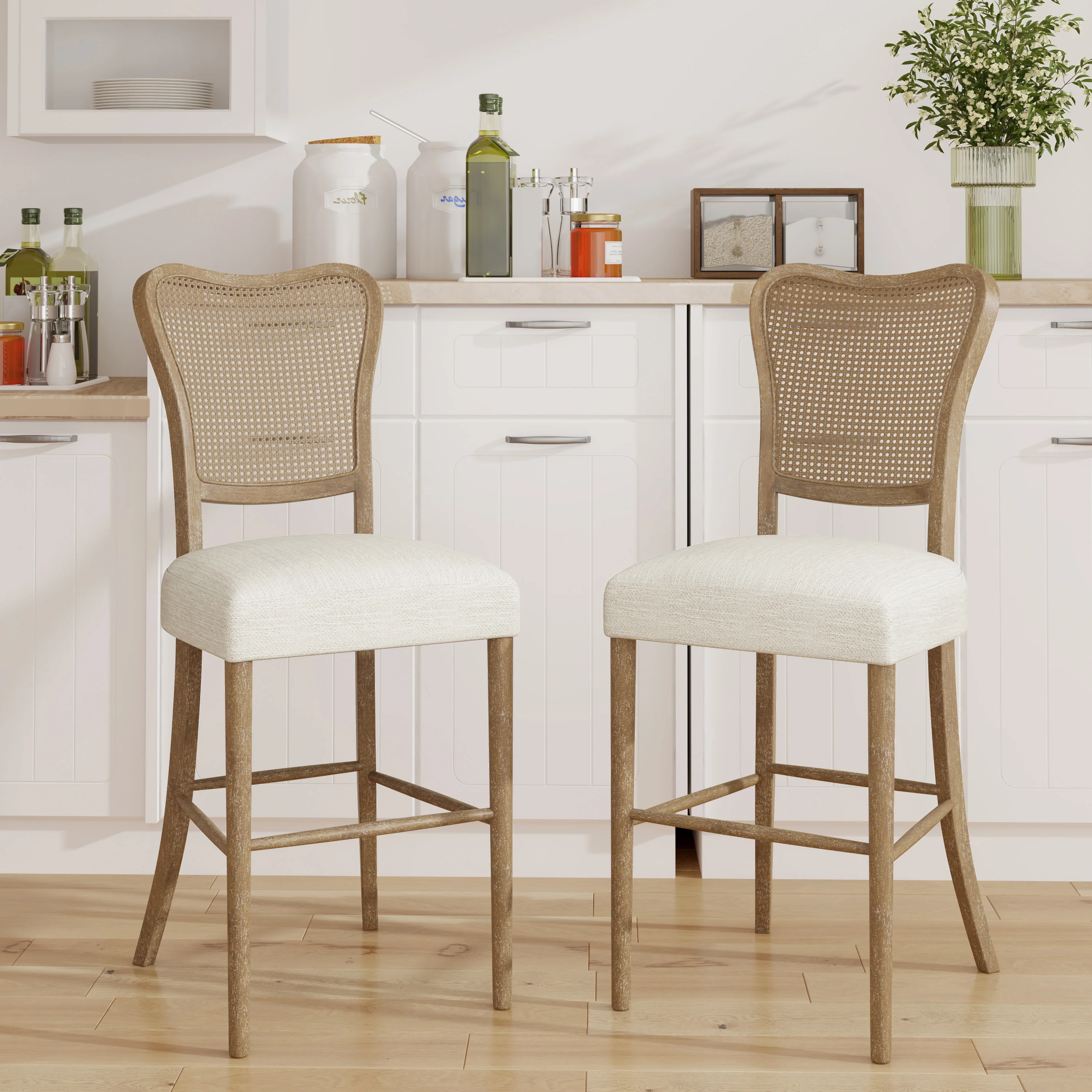 Megar Modern Upholstered Barstool (Set of 2) - furnishings