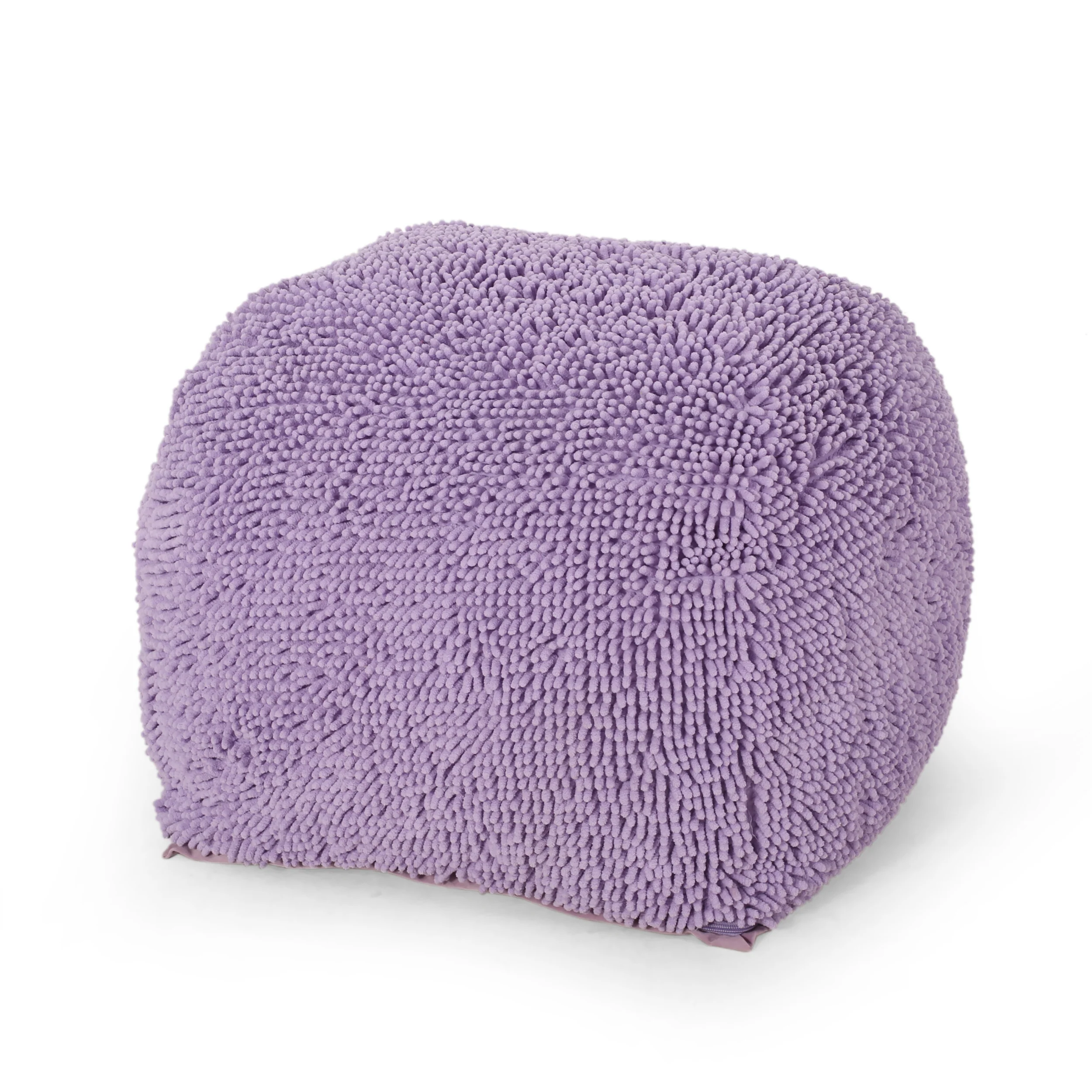 Statham Modern Microfiber Chenille Square Pouf - furnishings