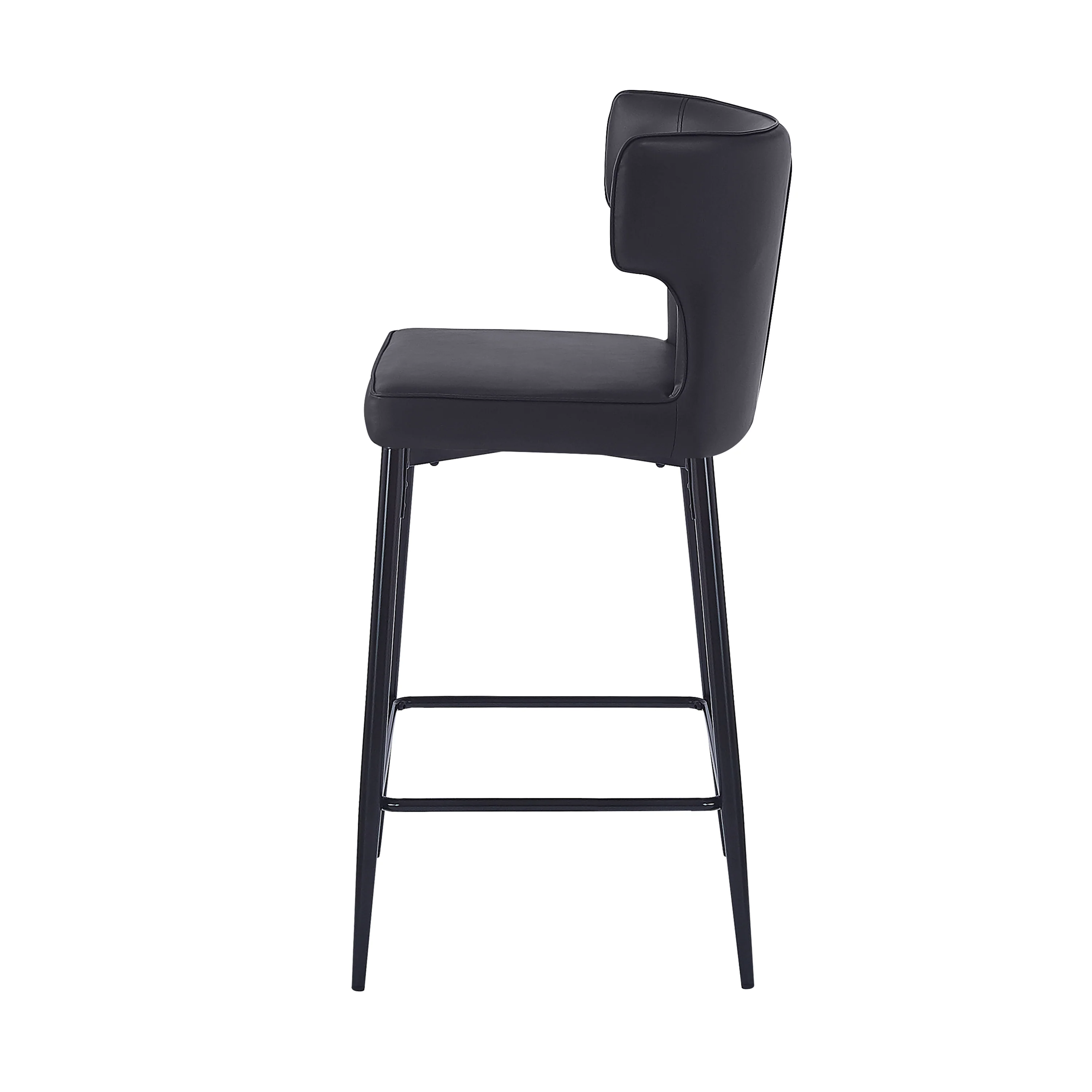 Kilburn Modern Upholstered Cushioned PU Leather Counter Stool with Footrest - furnishings