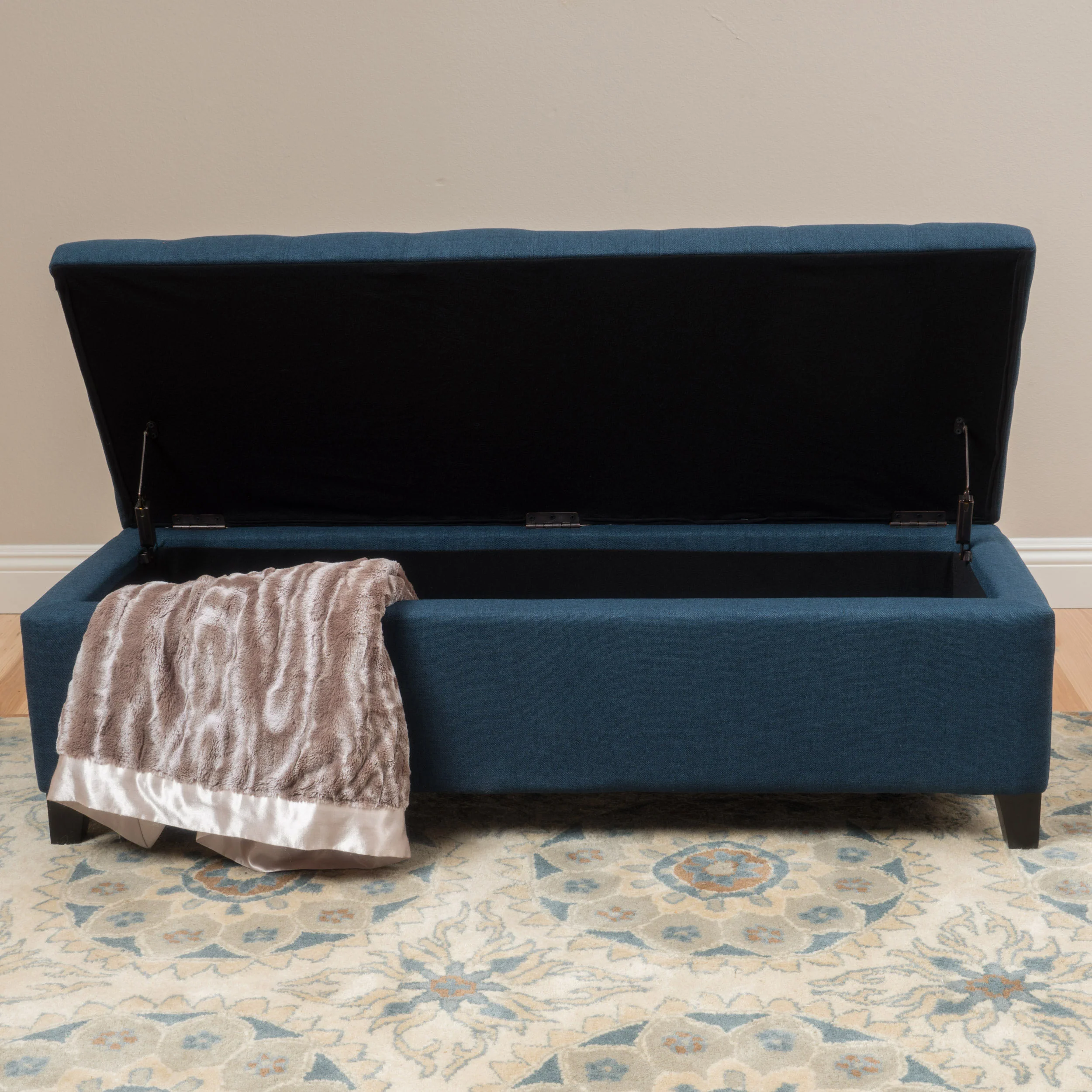 Sterling Fabric Tufted Storage Ottoman - furnishings