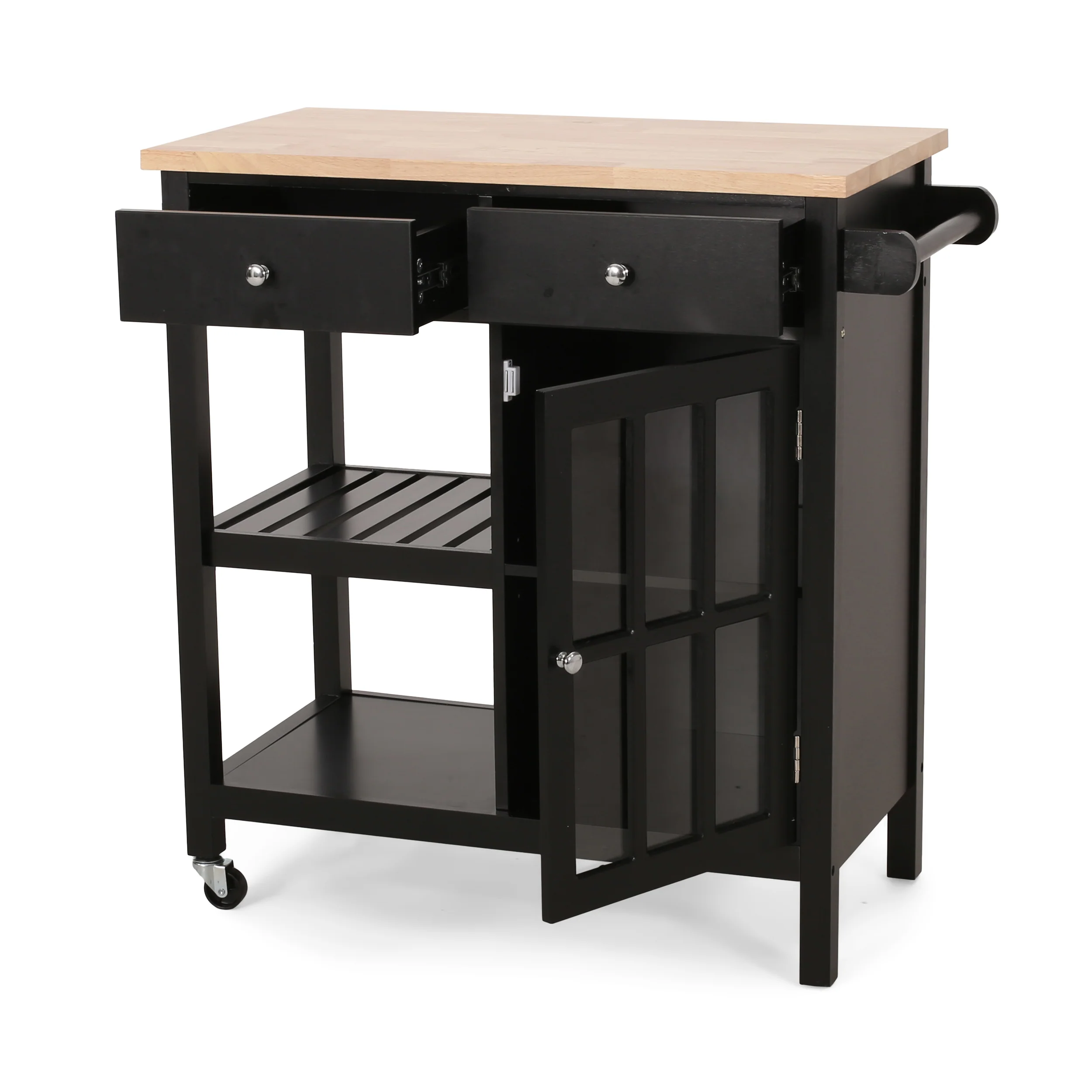 Aidah Contemporary Kitchen Cart with Wheels - furnishings