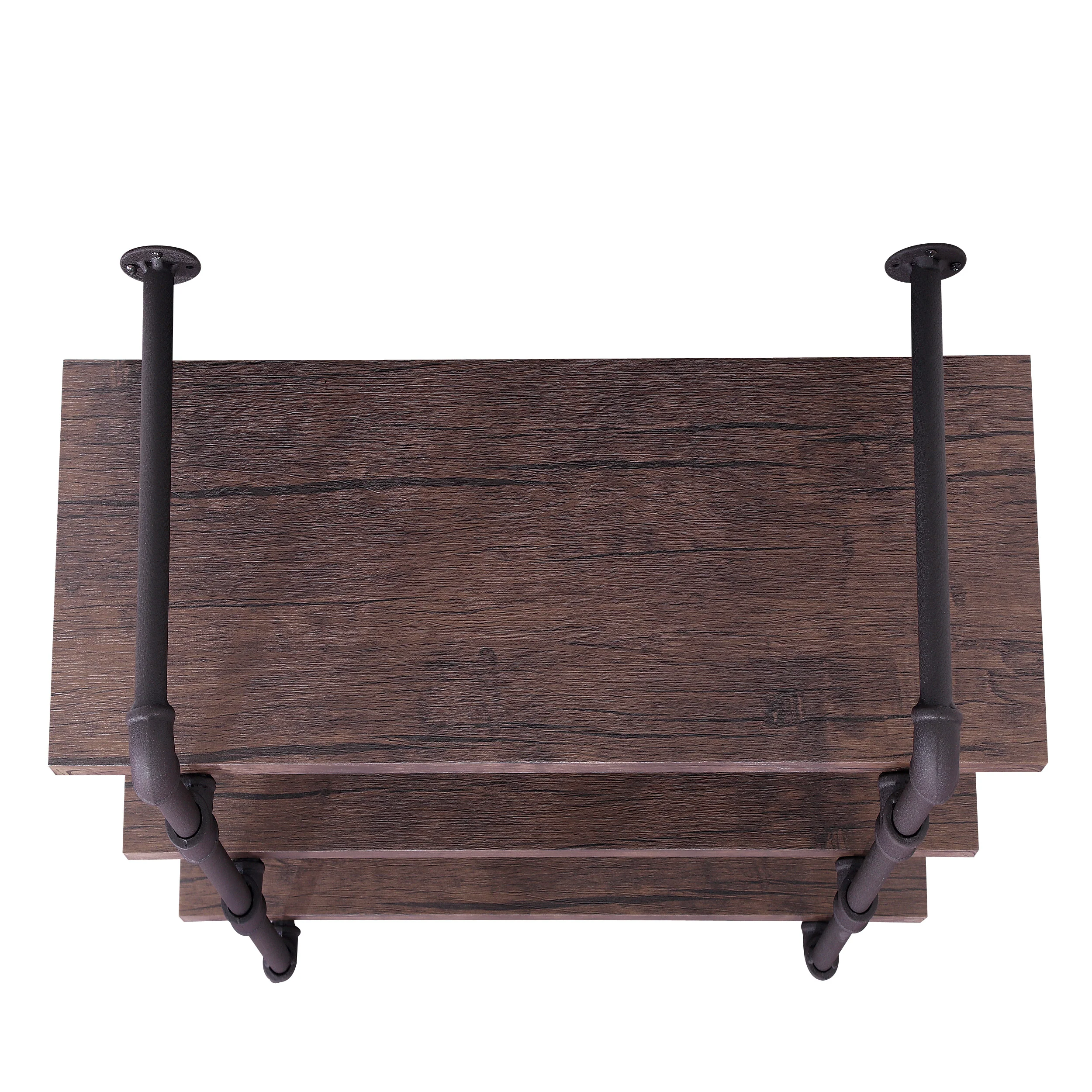 Caden Industrial Pipe Design 3-Tier Wall Mount Floating Shelf - furnishings