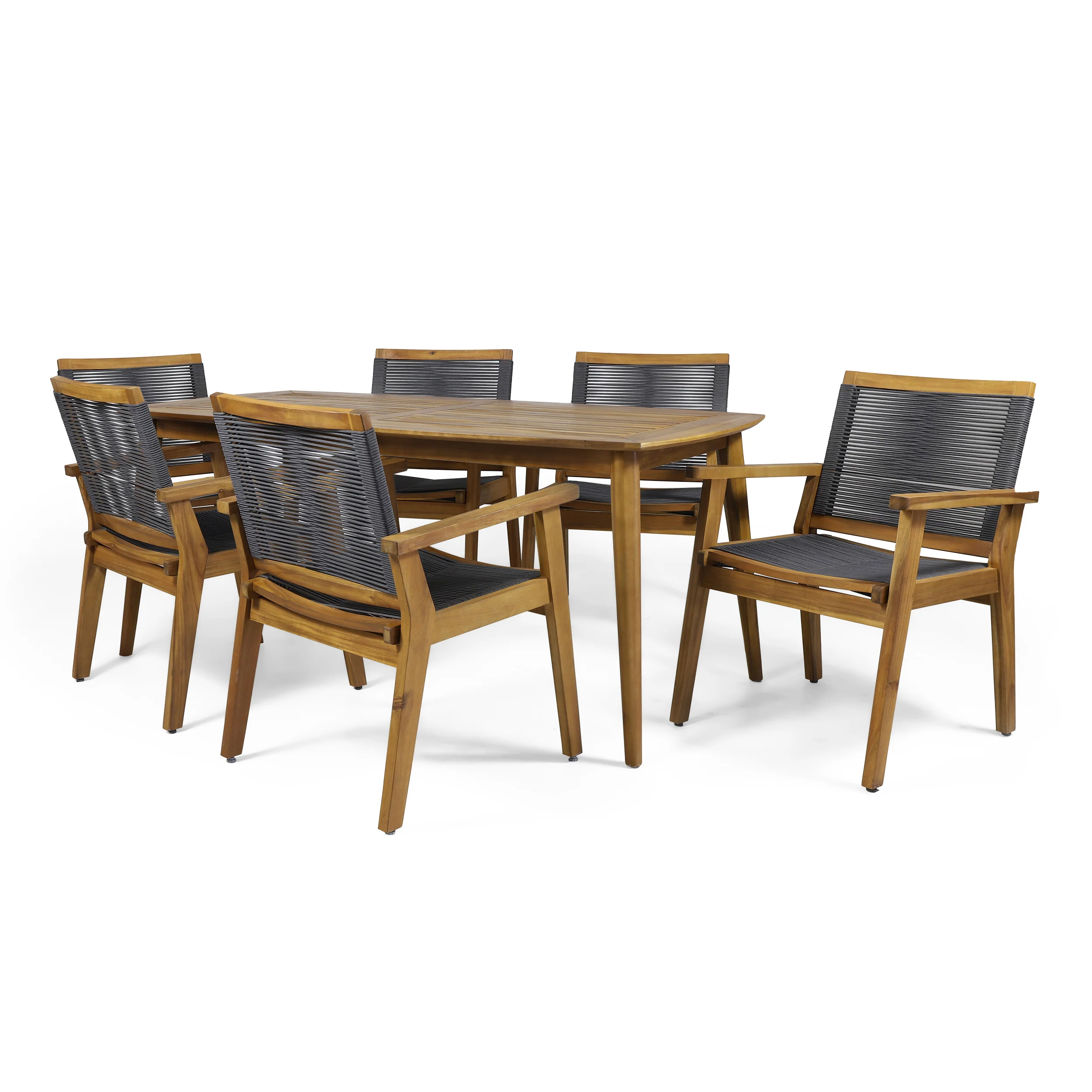 Specter Outdoor 7 Piece Acacia Wood Dining - furnishings