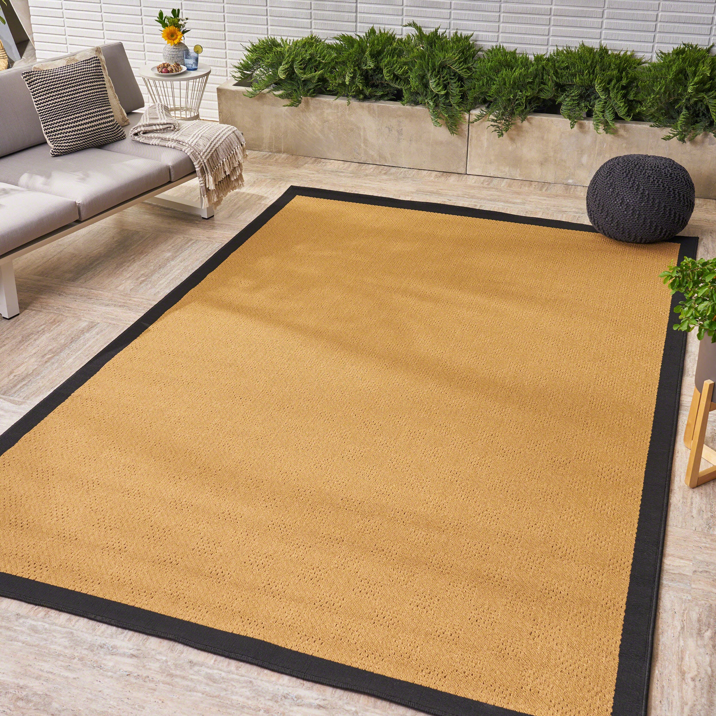Darcey Outdoor Border Area Rug - furnishings