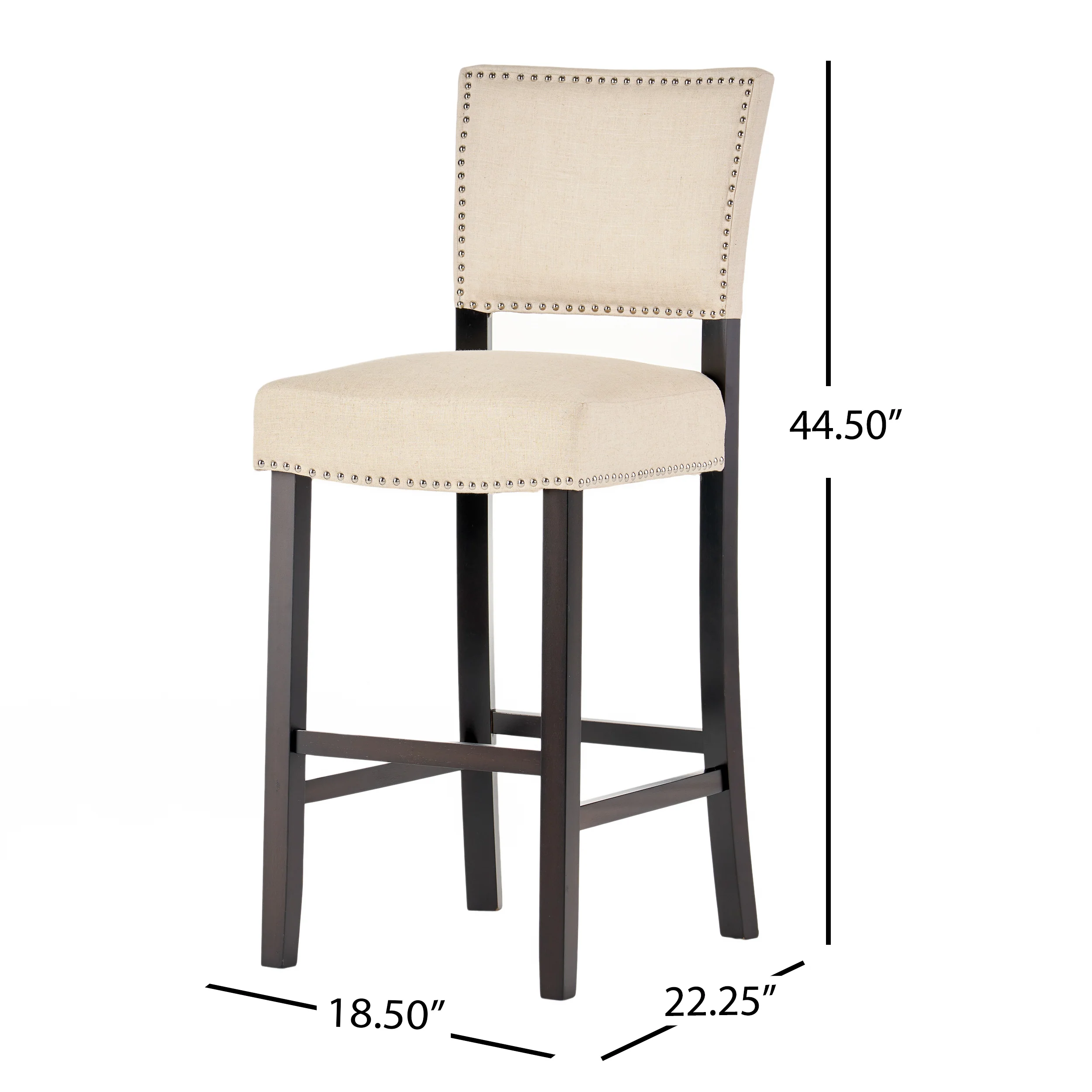 William 31-Inch Bonded Fabric Backed Barstool (Set of 2) - furnishings