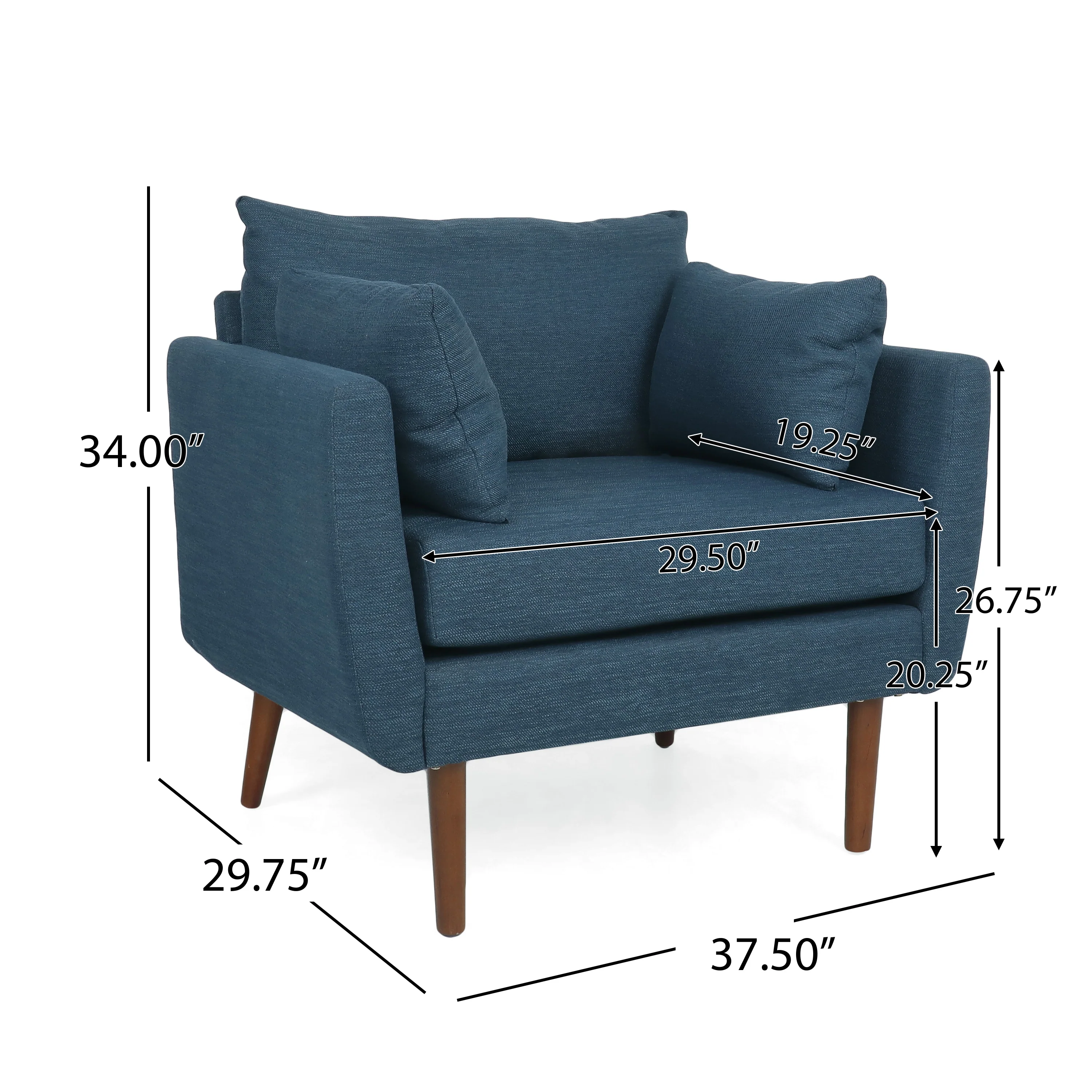 Viewland Contemporary Fabric Upholstered Club Chair with Accent Pillows - furnishings