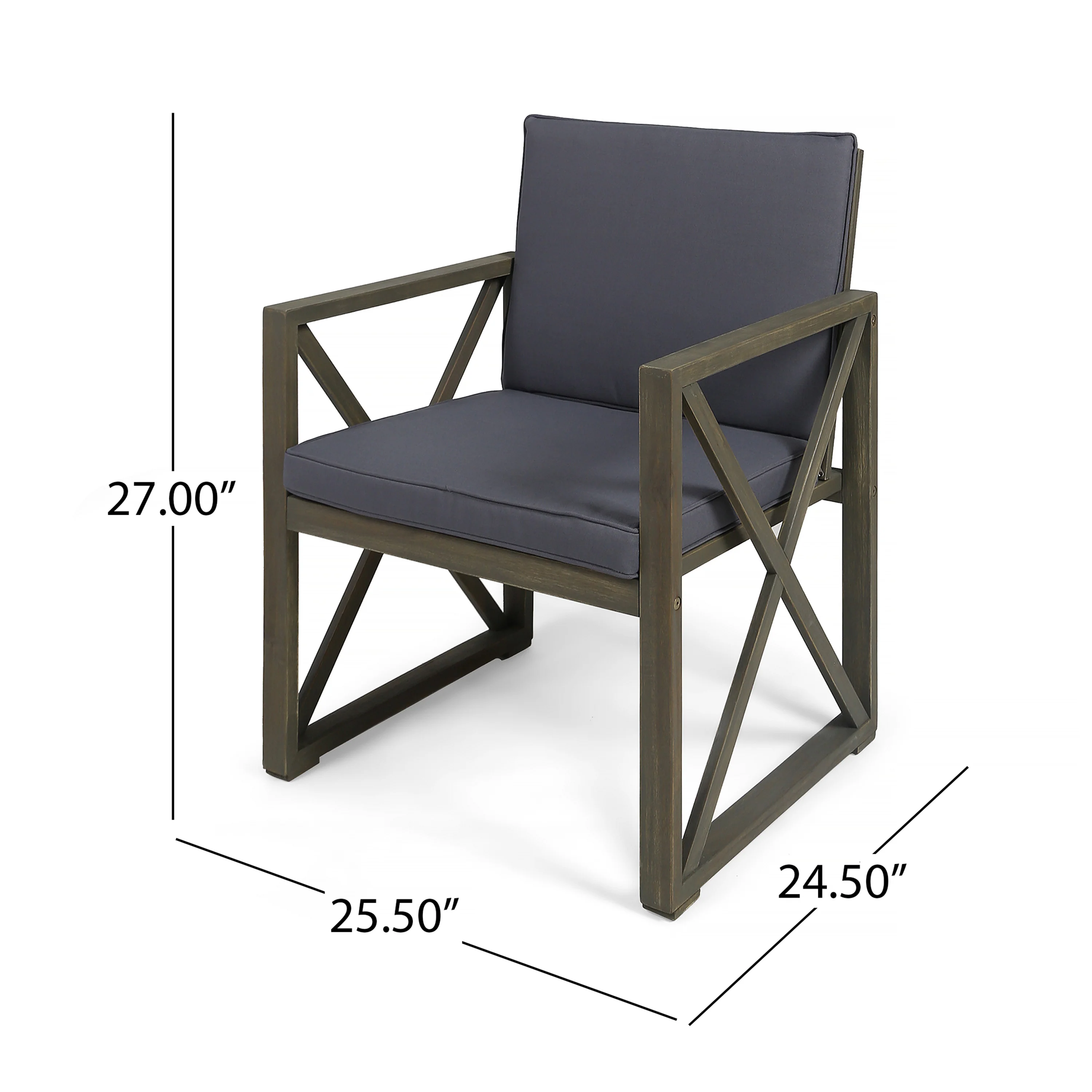 Penny Outdoor Acacia Wood 4 Piece Chat Set with Cushions - furnishings