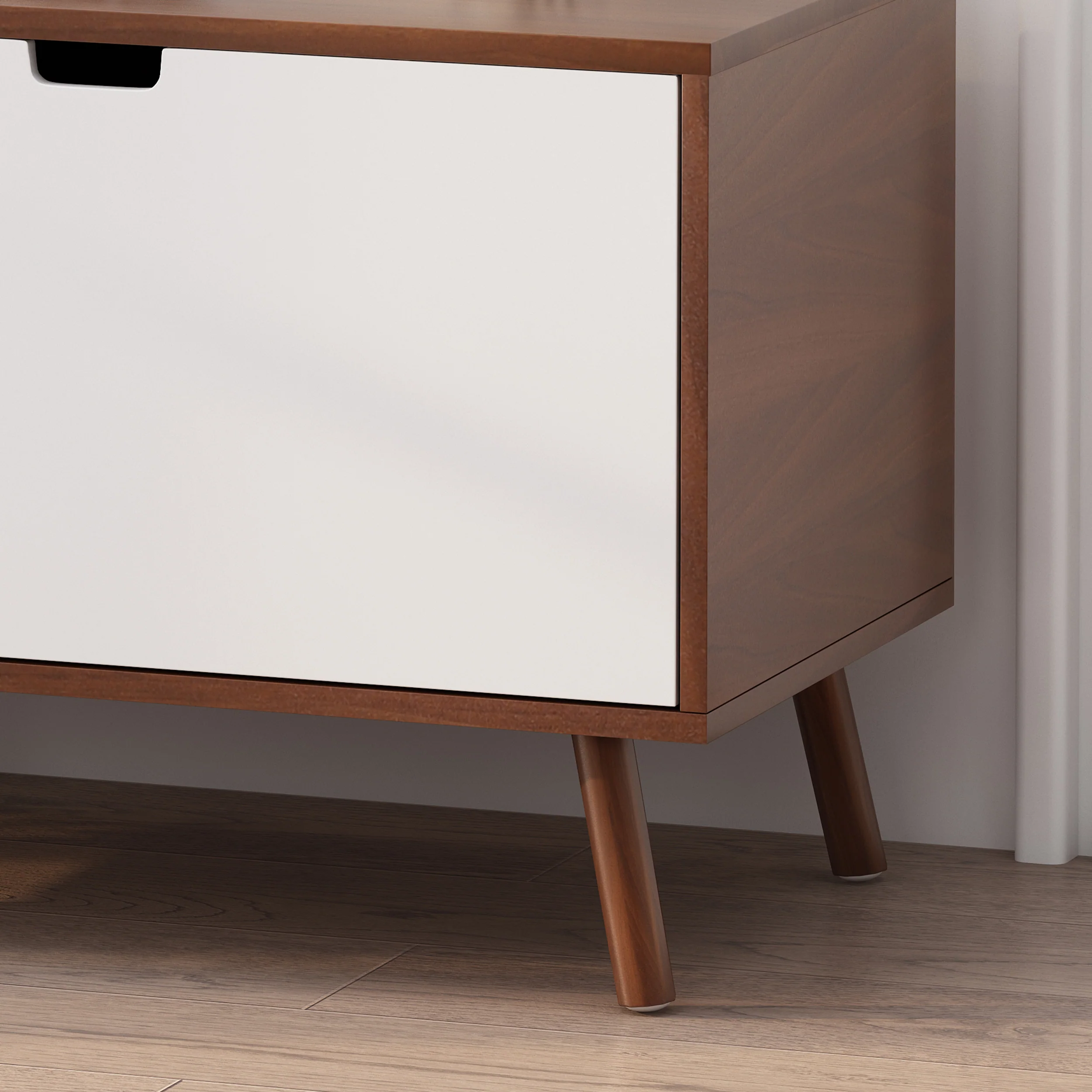 Mayleen Mid-Century Modern 2 Door Cabinet w/ Shelves - furnishings