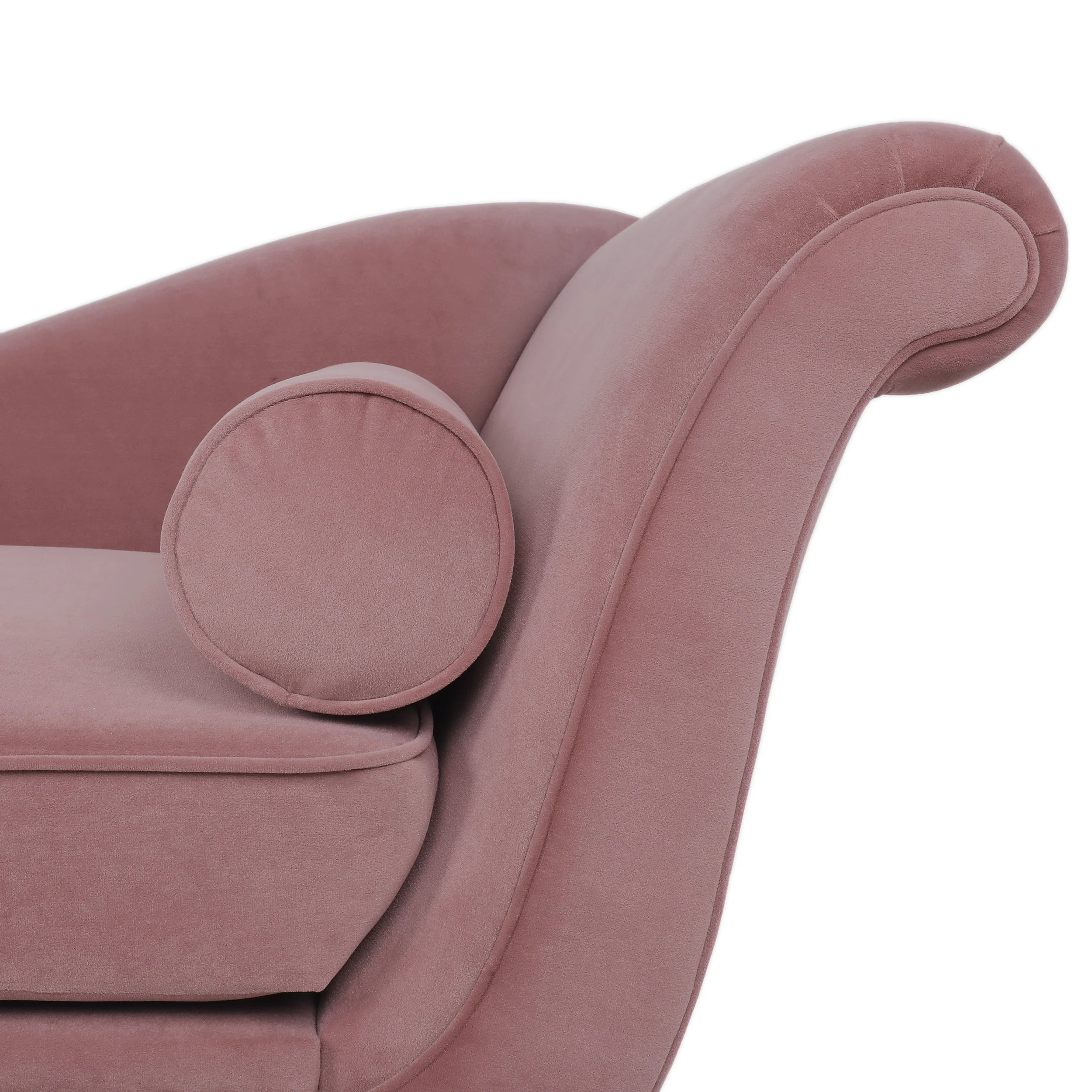 Jakyrah Contemporary Velvet Chaise Lounge with Scroll Arms - furnishings
