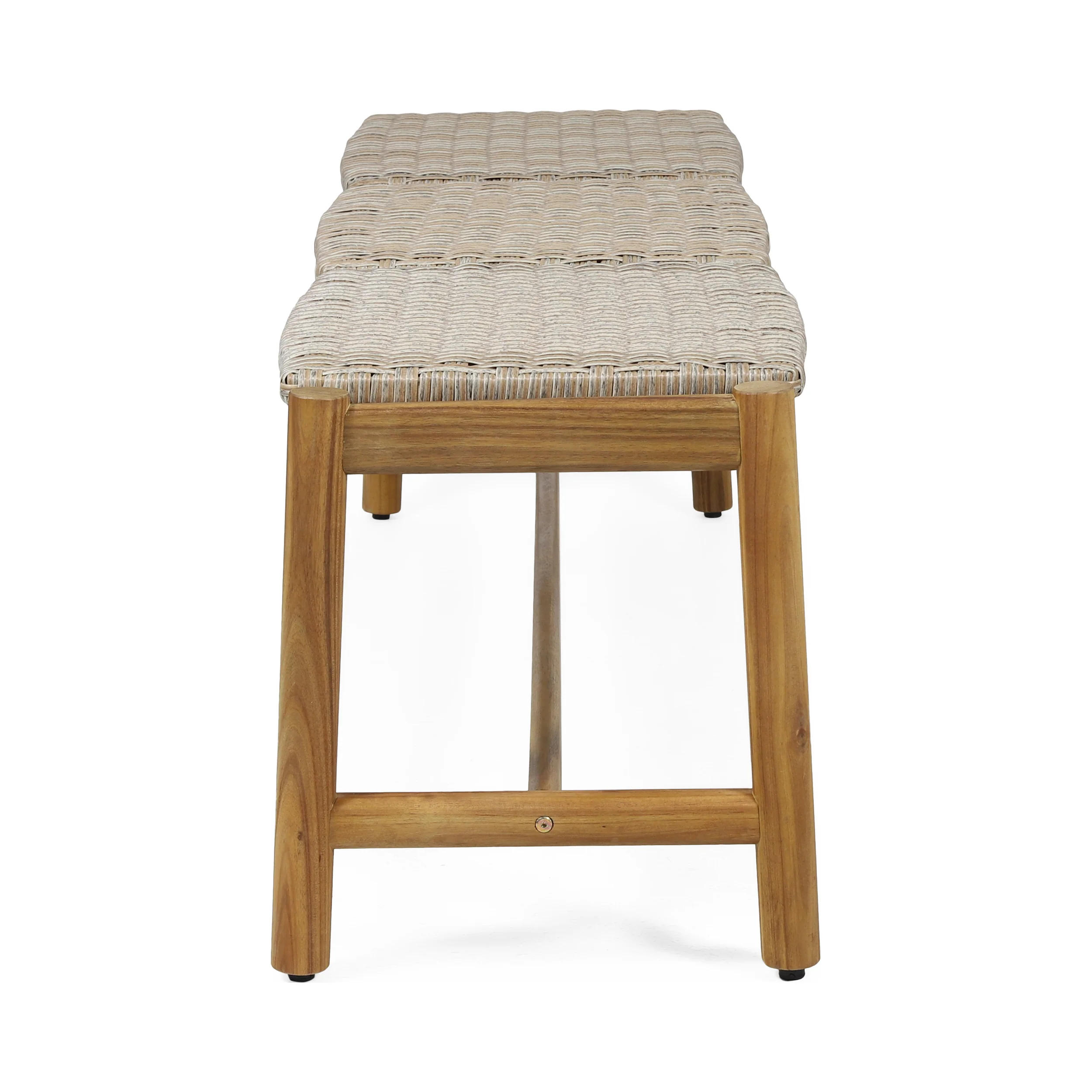 Erick Outdoor 3 Seater Wicker Bench - furnishings