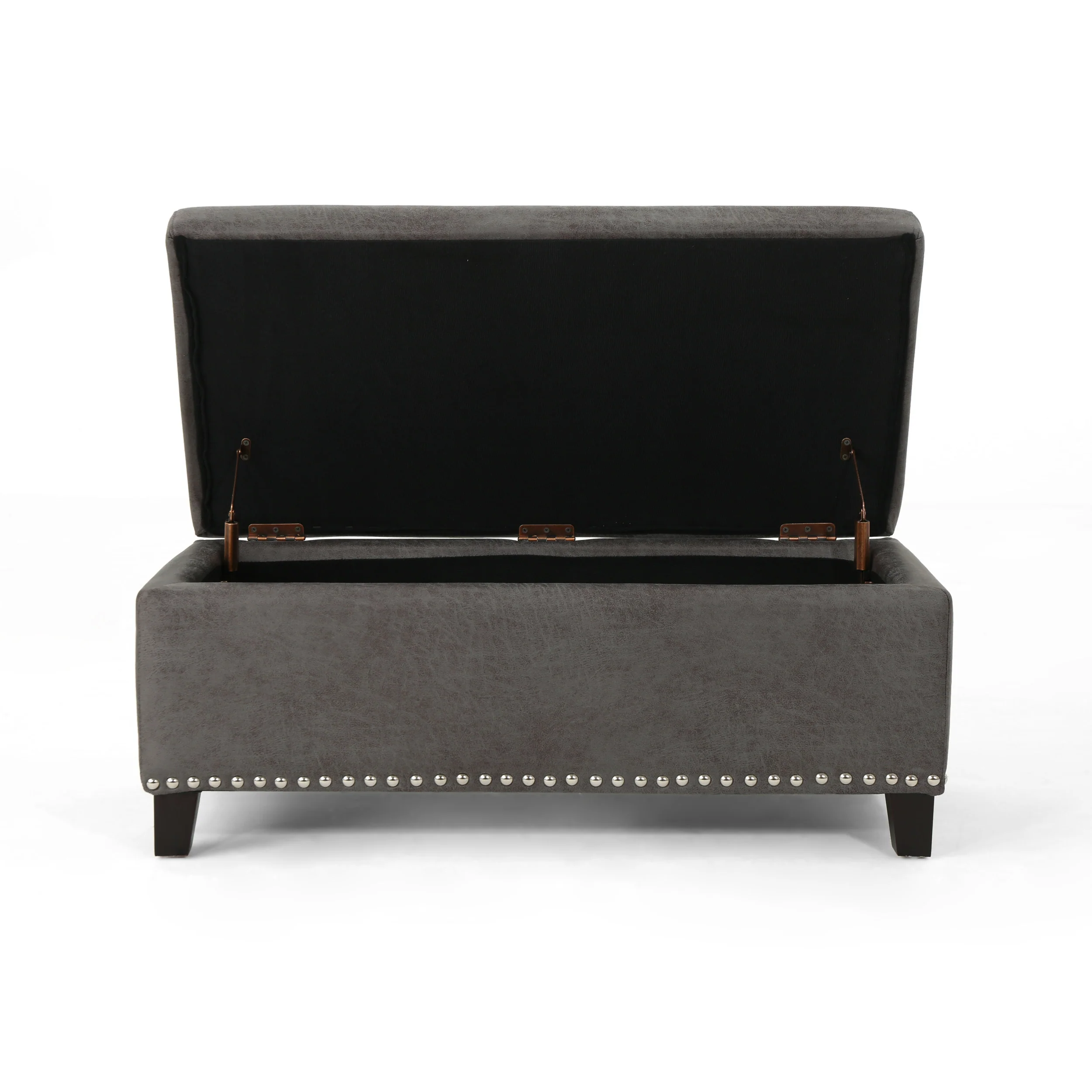 Carl Rectangle Microfiber Storage Ottoman Bench - furnishings