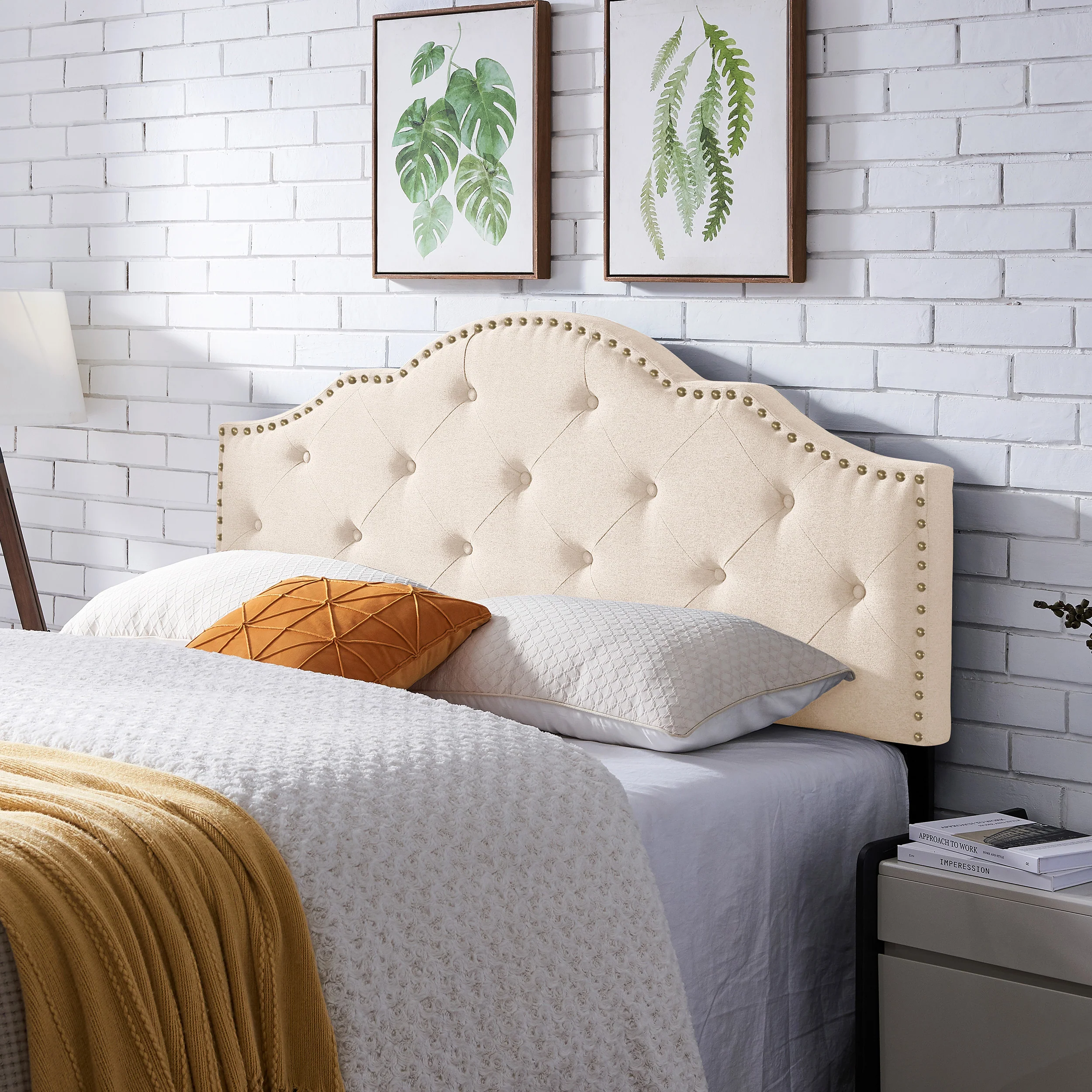 Sharon Contemporary Upholstered Queen/Full Headboard - furnishings