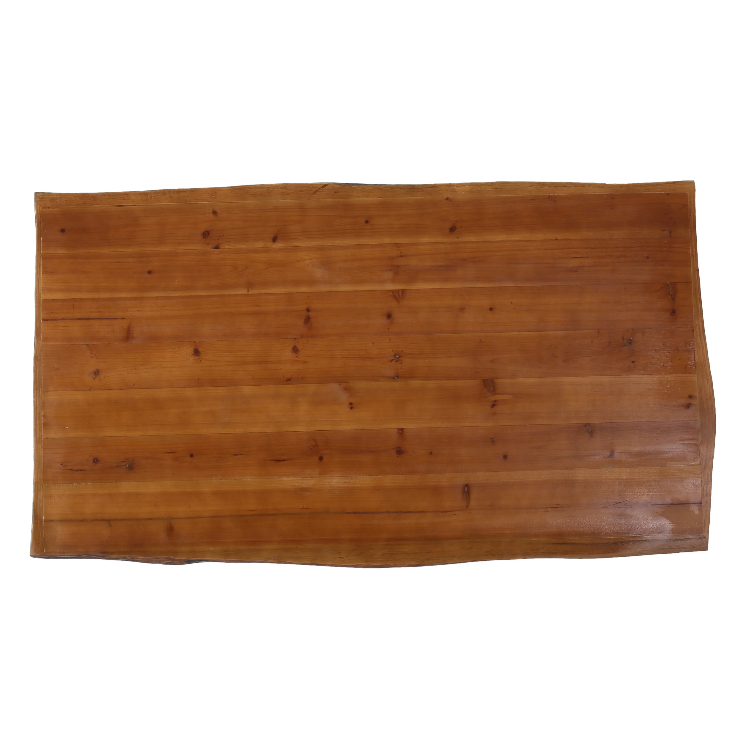 Kirkham Mid Century Natural Finish Faux Live Edge Firwood Desk Set - furnishings