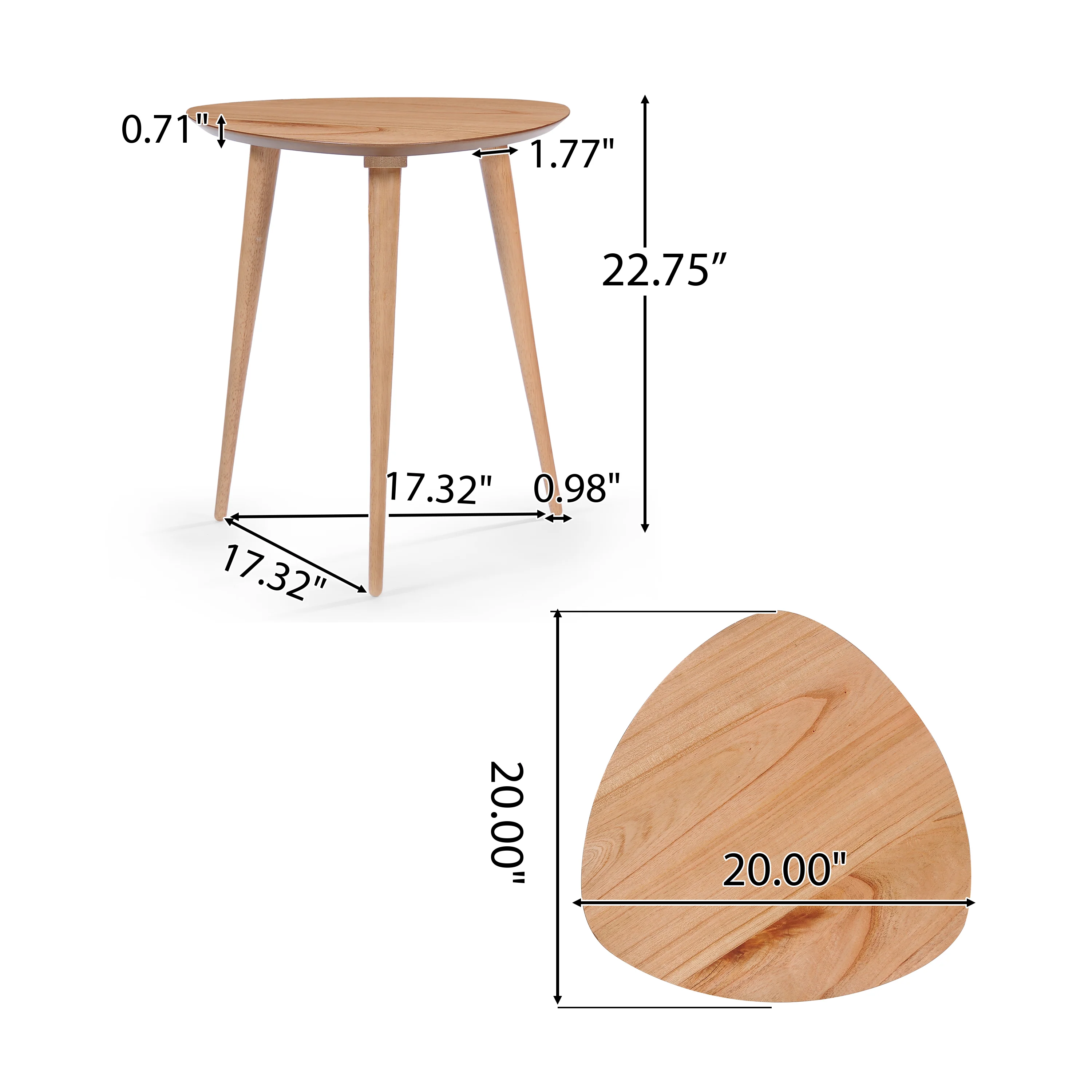 Finnian Wood Finish End Table - furnishings