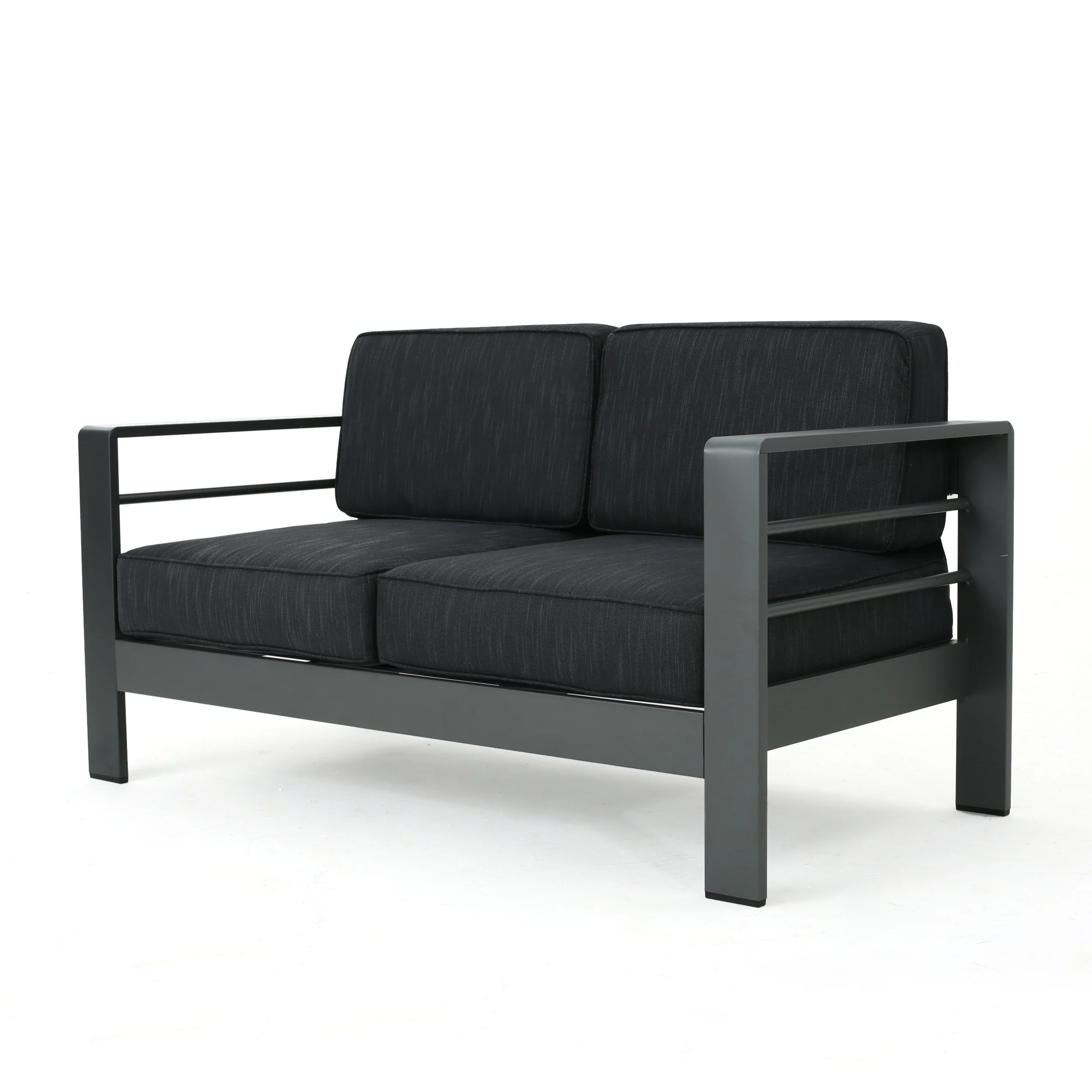 Crested Bay Outdoor Aluminum 4 Piece Loveseat Chat Set - furnishings