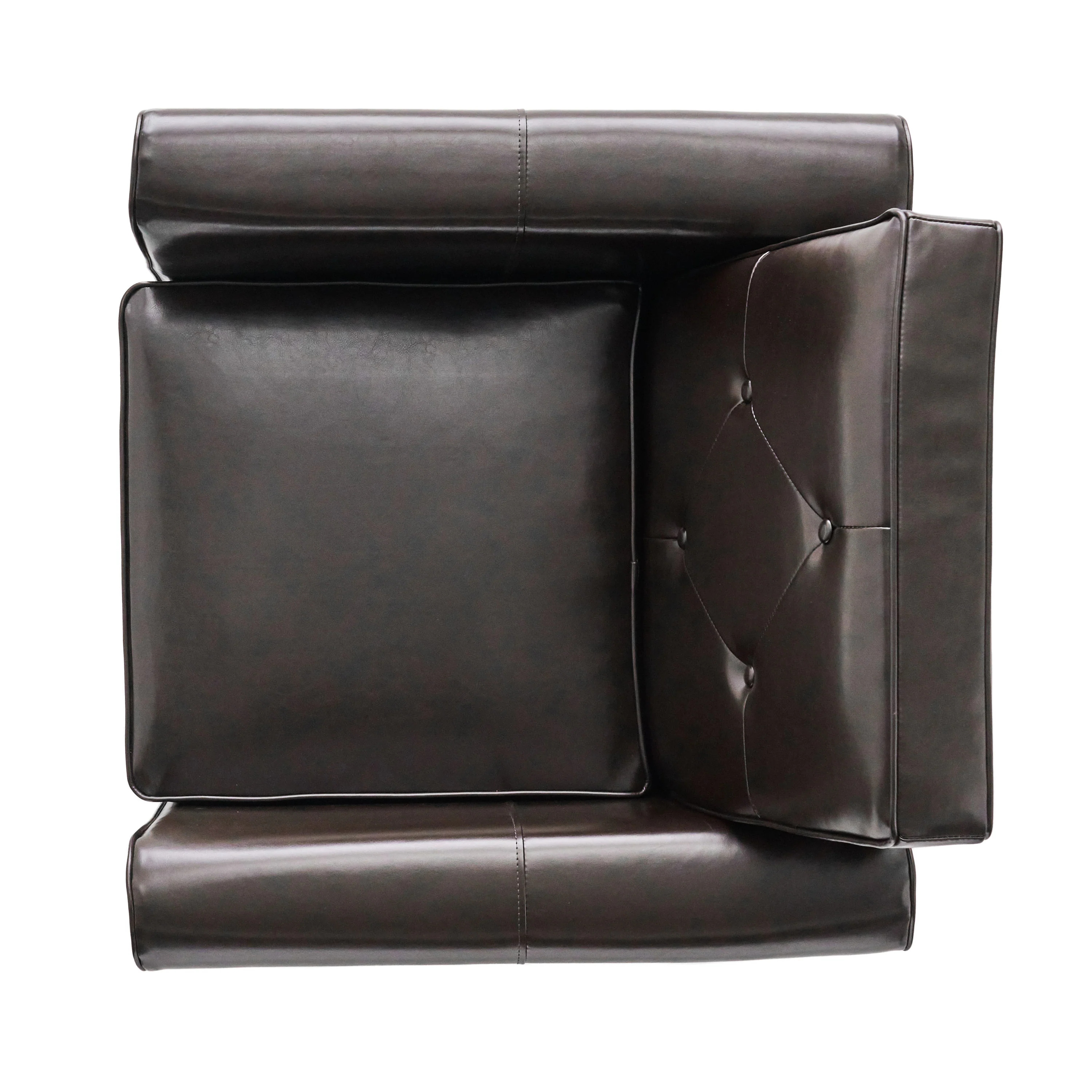 Barzini Brown Leather Club Chair - furnishings
