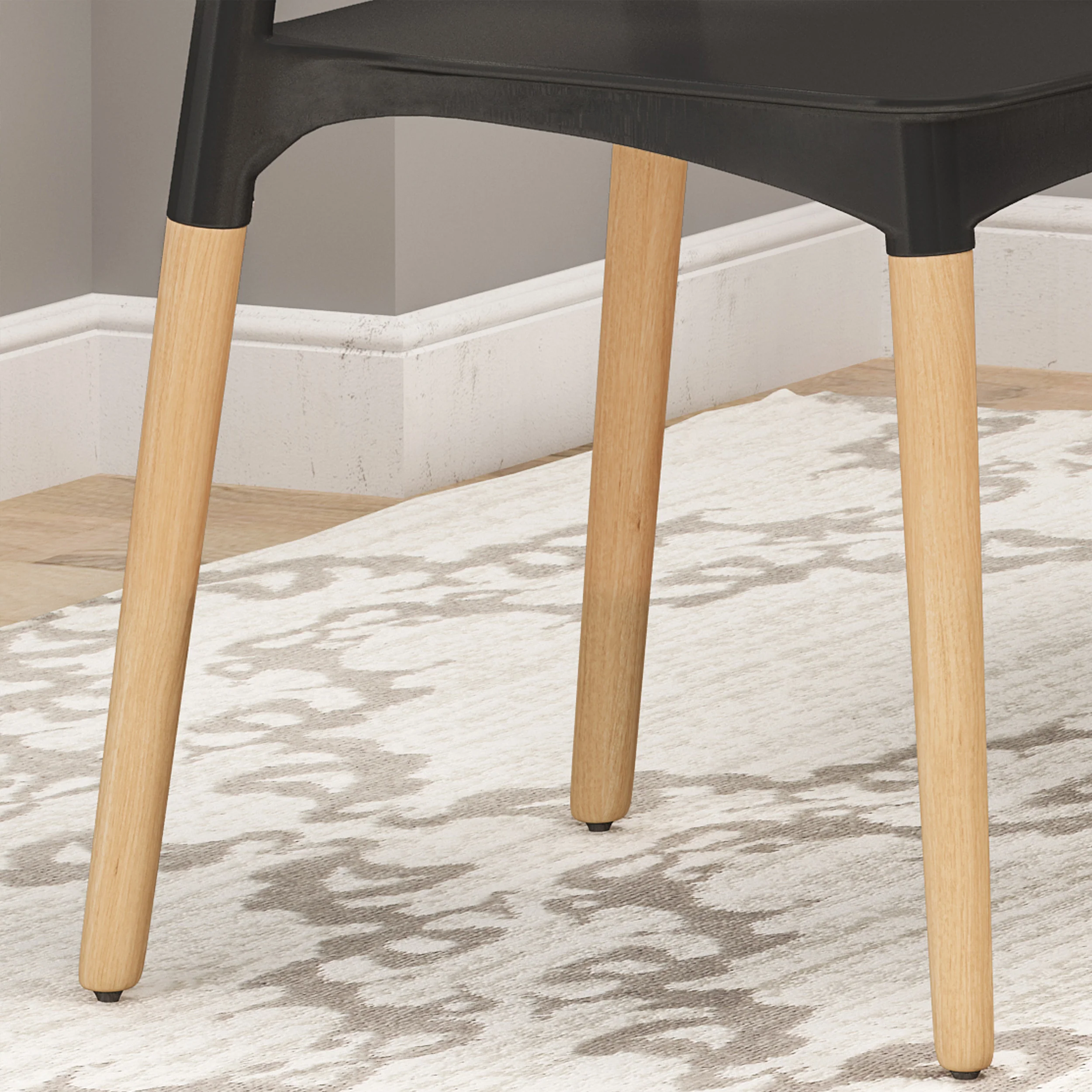 Isabel Modern Dining Chair with Beech Wood Legs (Set of 2) - furnishings