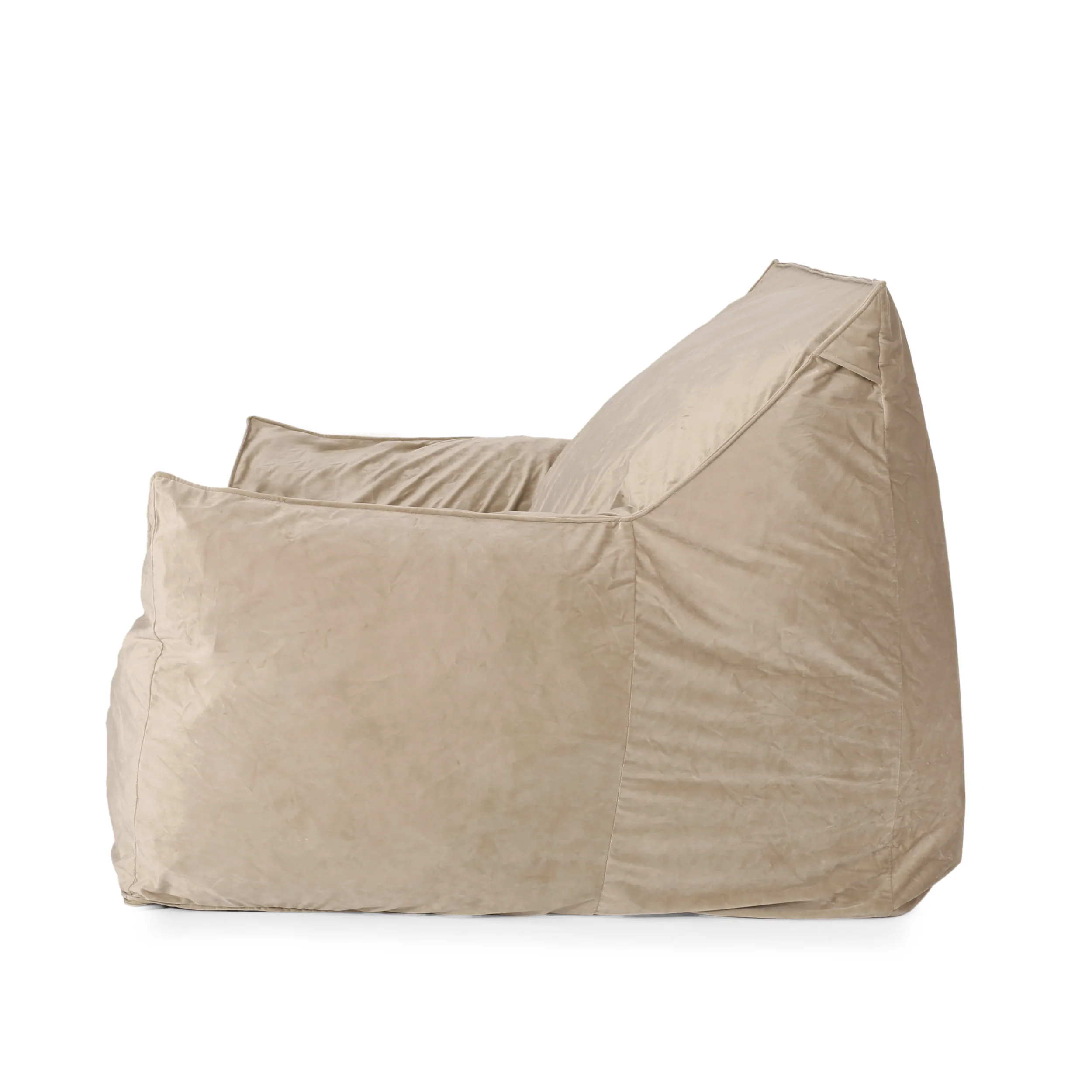 Ehlen Modern Velveteen Bean Bag Chair with Armrests - furnishings