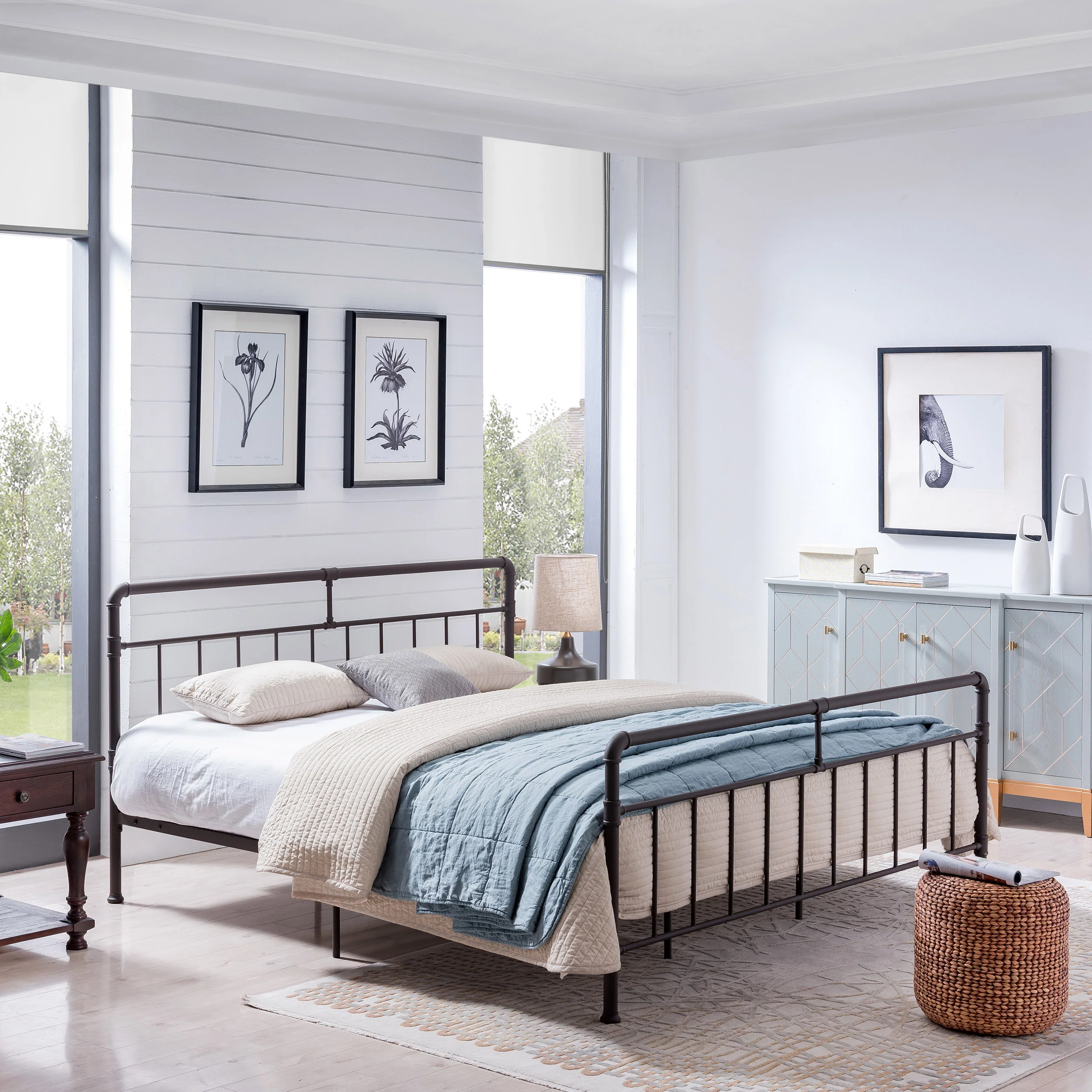 Sally King-Size Iron Bed Frame, Minimal, Industrial - furnishings