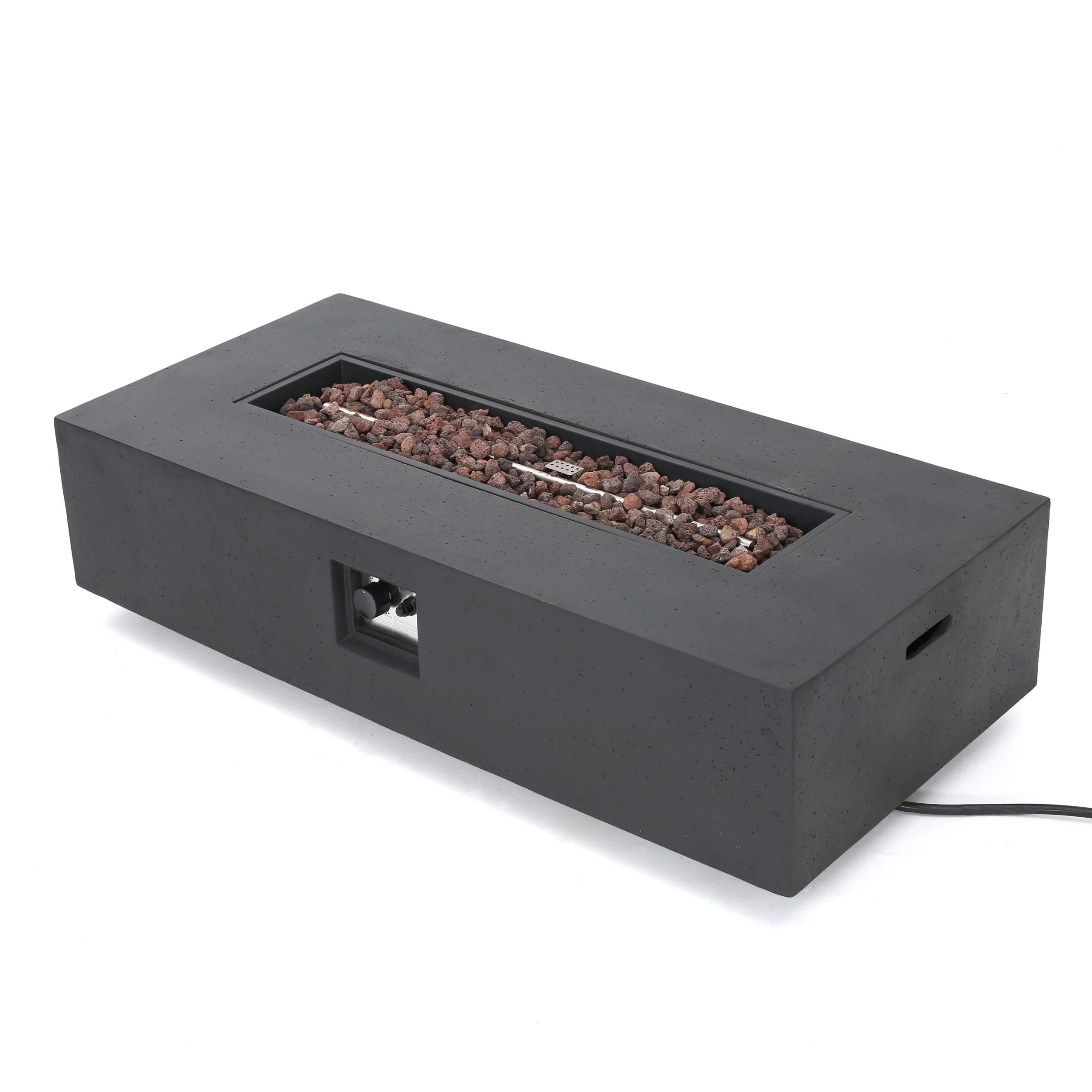 Hearth Outdoor 50,000 BTU Lightweight Concrete Rectangular Fire Pit (No Tank Holder) - furnishings