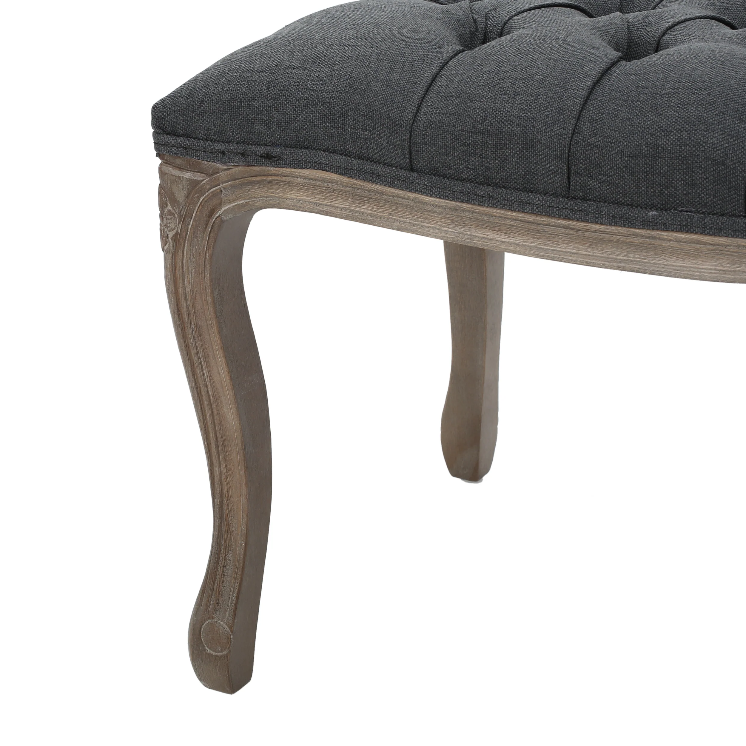Tassette Traditional Button Tufted Fabric Bench - furnishings