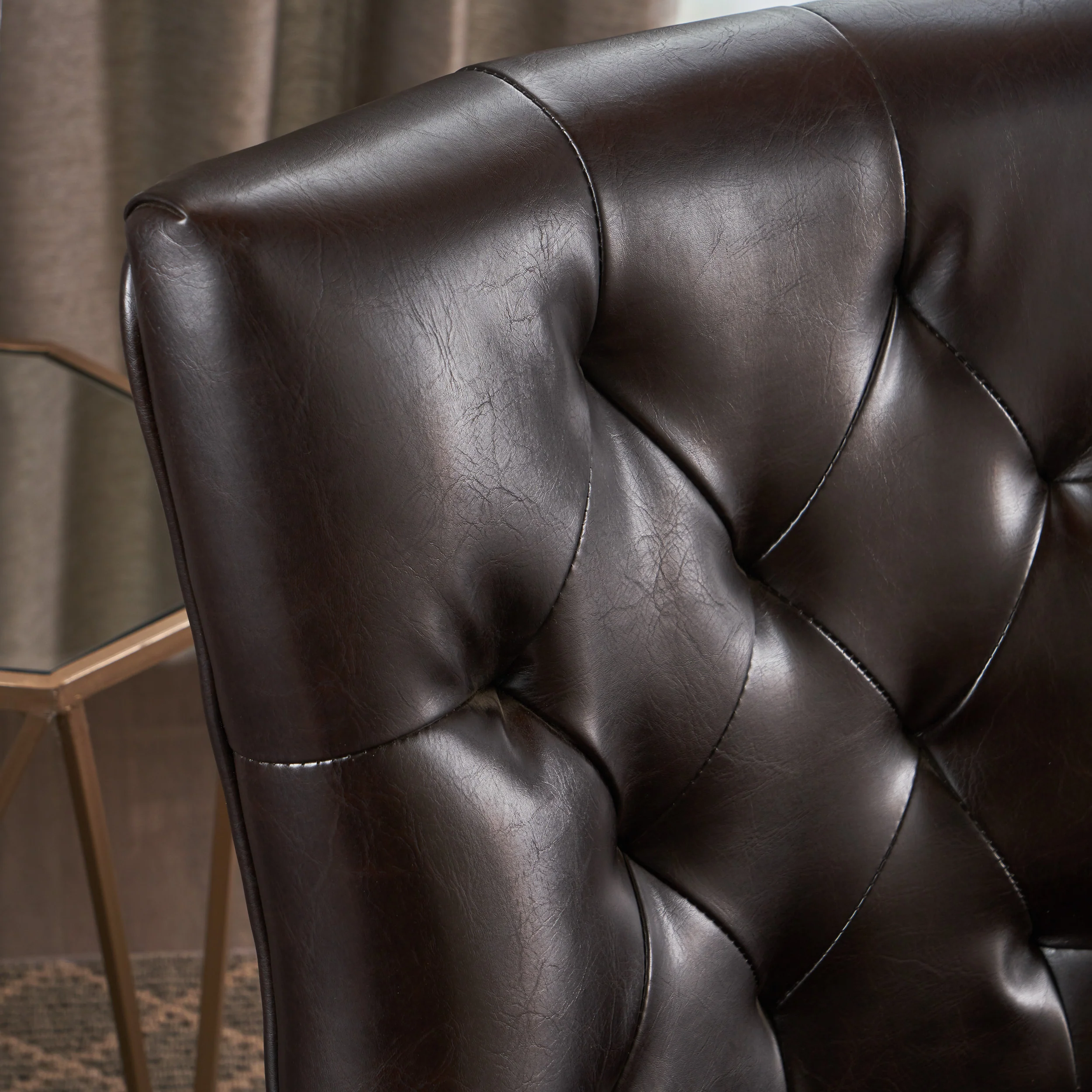 Stacy Hourglass Leather Dining Chairs (Set of 4) - furnishings