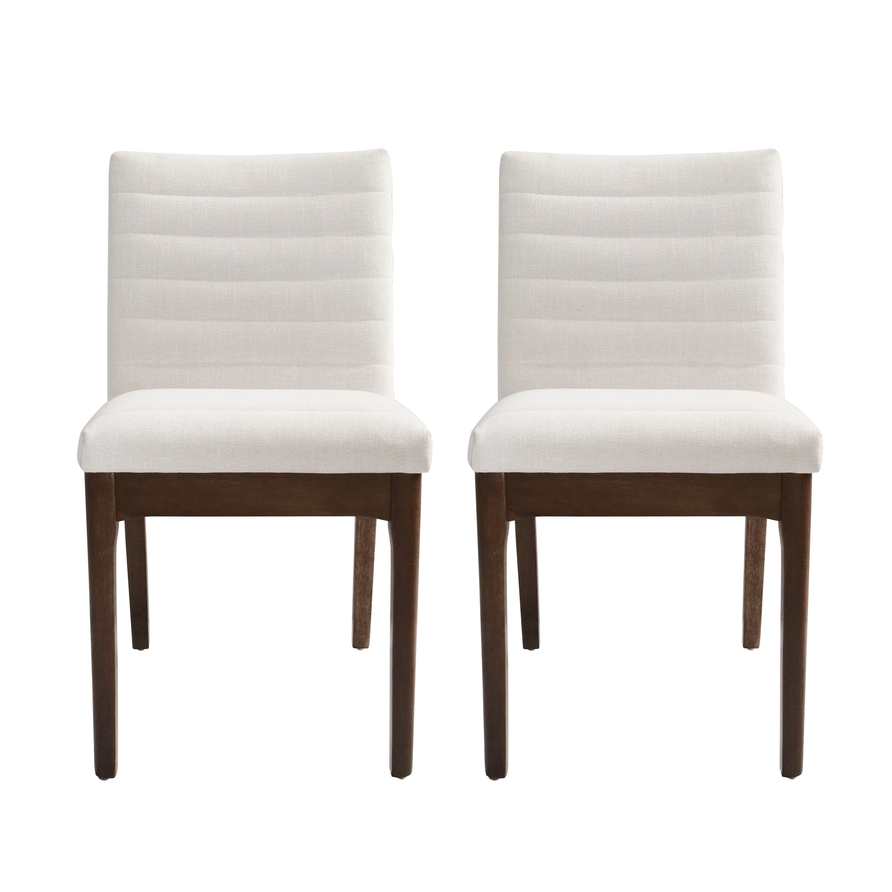 Elisson Mid Century Modern Channel Stitch Dining Chairs, Set of 2 - furnishings