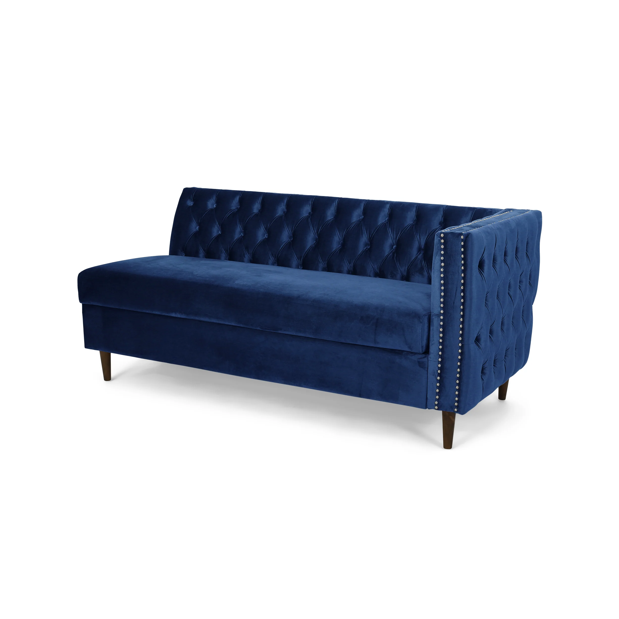 Jephthah Contemporary Tufted Velvet Sectional Sofa with Storage Chaise Lounge - furnishings